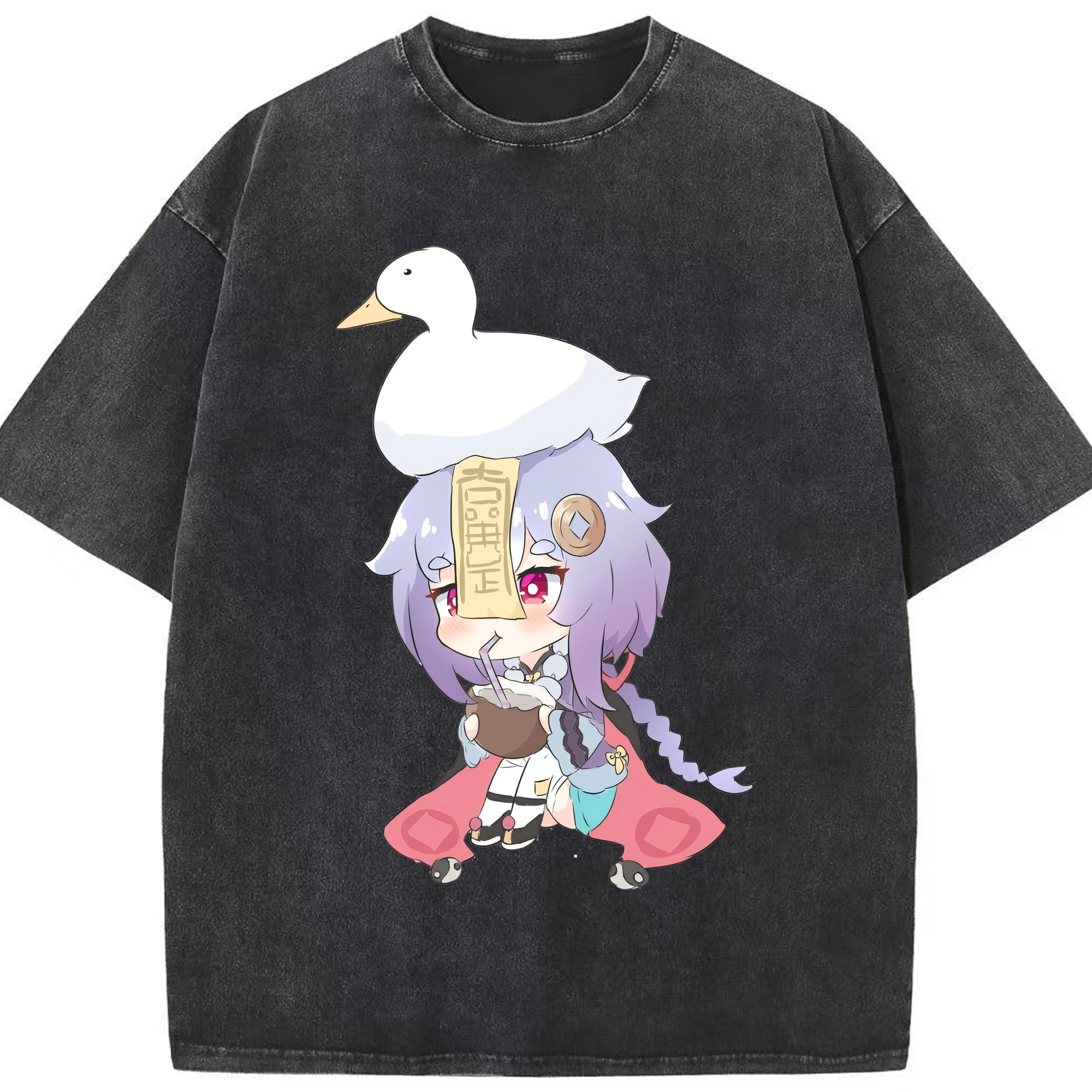げんし神 七七 なな  genshin Nana 綿100% ヴィンテージ風 半袖Tシャツ（フロントプリント）