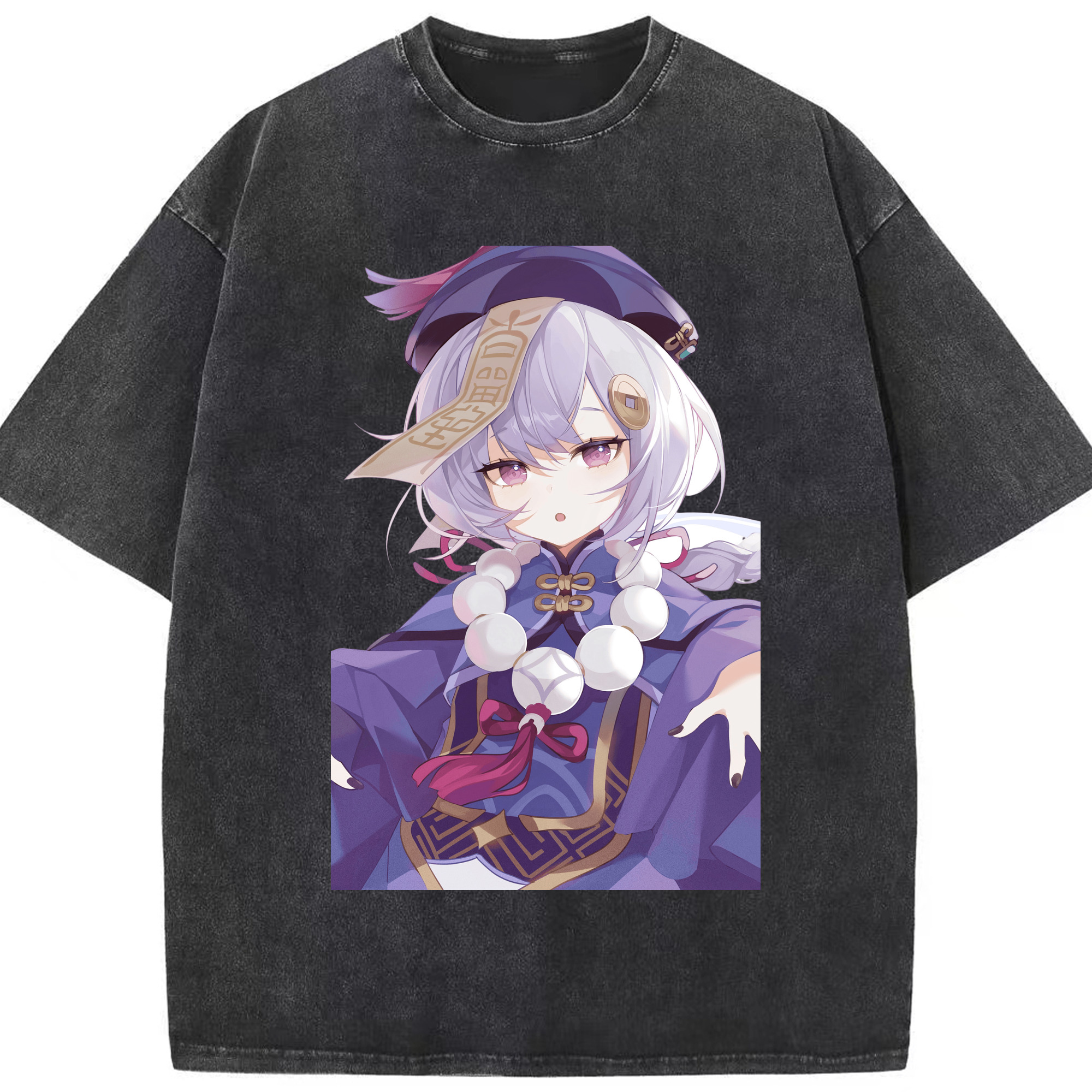 げんし神 七七 なな  genshin Nana 綿100% ヴィンテージ風 半袖Tシャツ（フロントプリント）