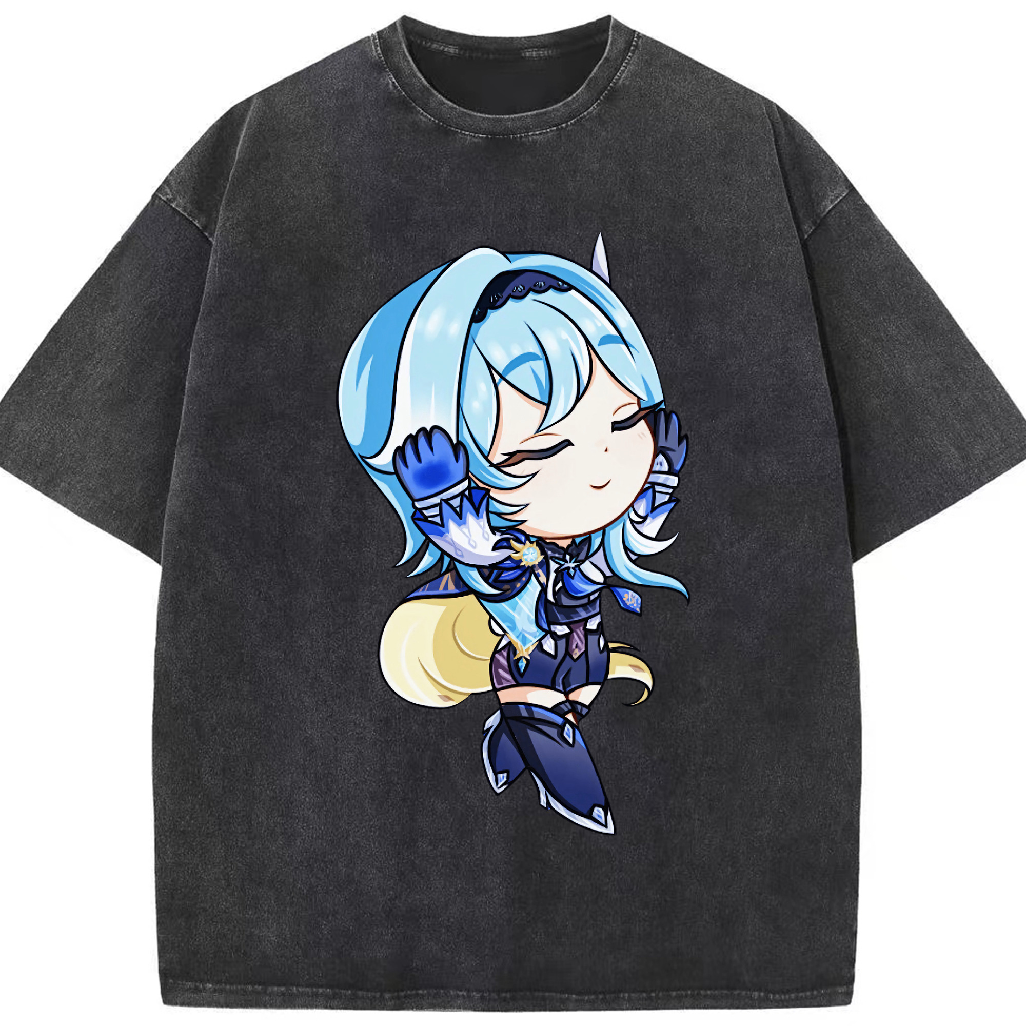 げんし神 优菈 ゆうら genshin Yūra 綿100% ヴィンテージ風 半袖Tシャツ（フロントプリント）