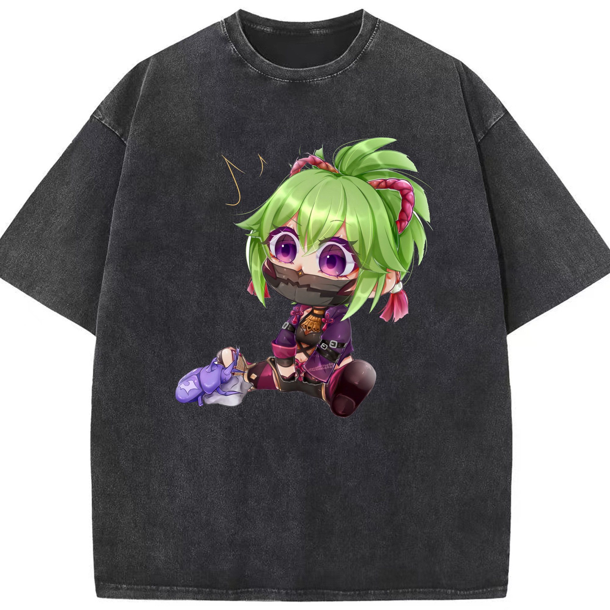 げんし神  久岐忍 くき しのぶ genshin Kuki Shinobu 綿100% ヴィンテージ風 半袖Tシャツ（フロントプリント）