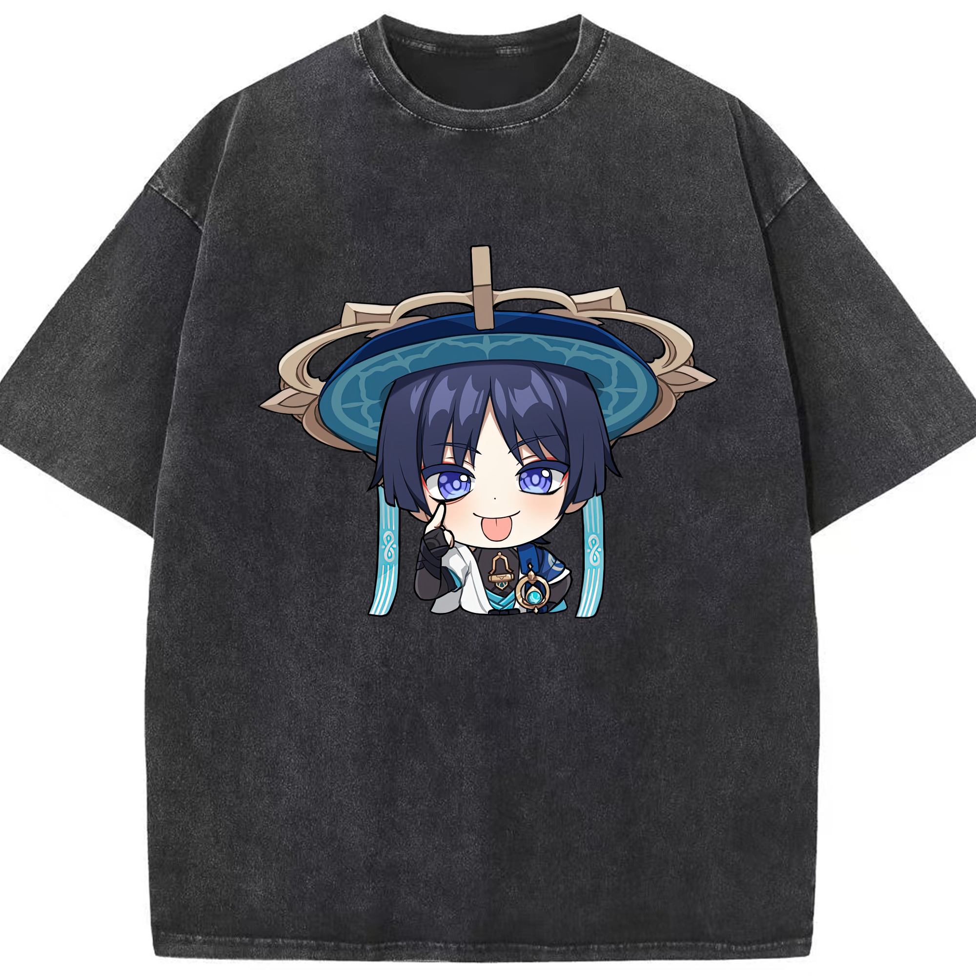 げんし神 さんペい genshin Sanpei 綿100% ヴィンテージ風 半袖Tシャツ（フロントプリント）