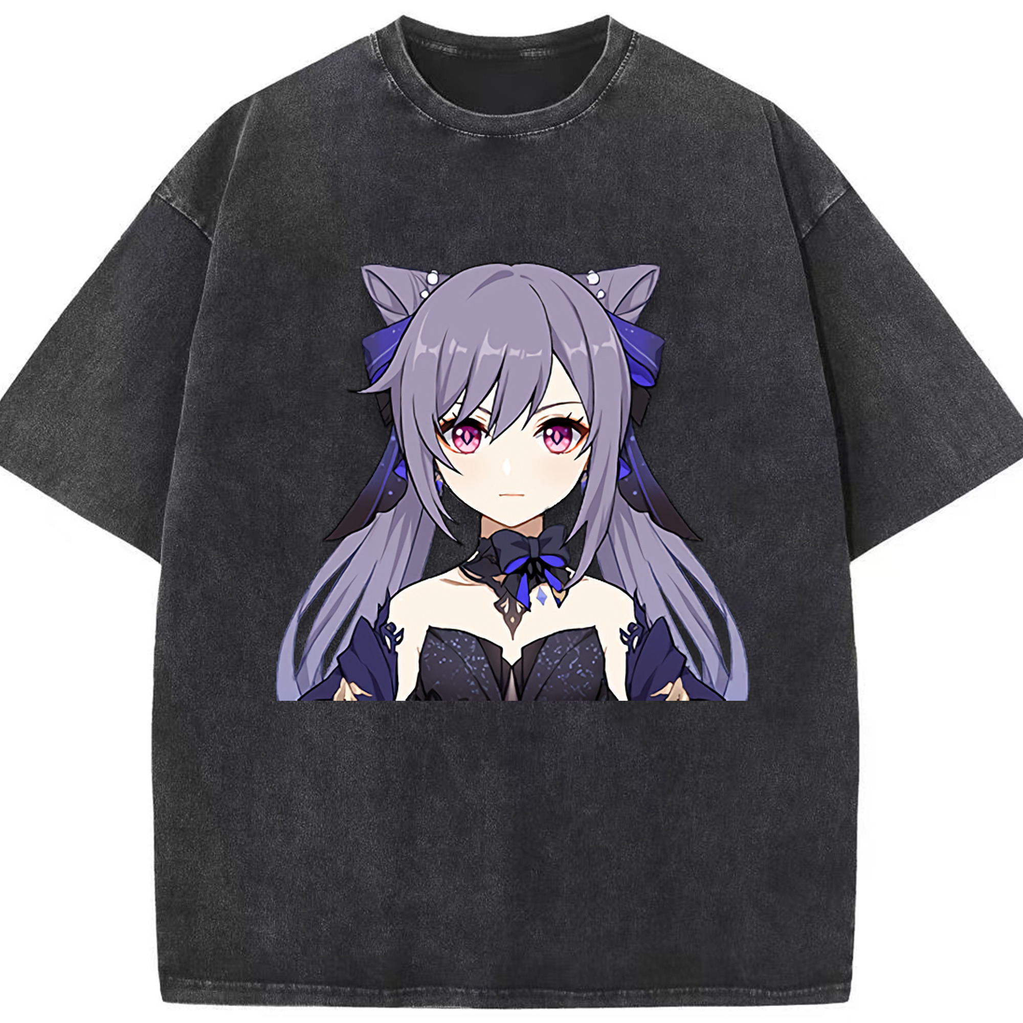 げんし神 刻晴 こくせい genshin Kokusei 綿100% ヴィンテージ風 半袖Tシャツ（フロントプリント）
