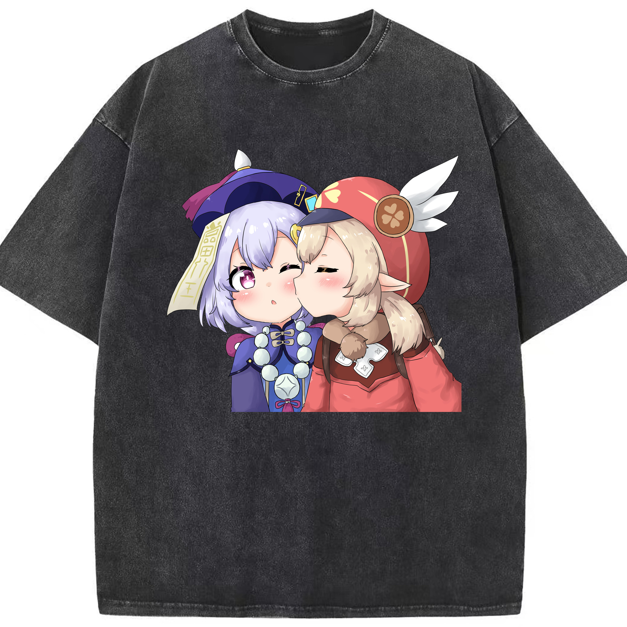 げんし神 七七 なな  genshin Nana 綿100% ヴィンテージ風 半袖Tシャツ（フロントプリント）
