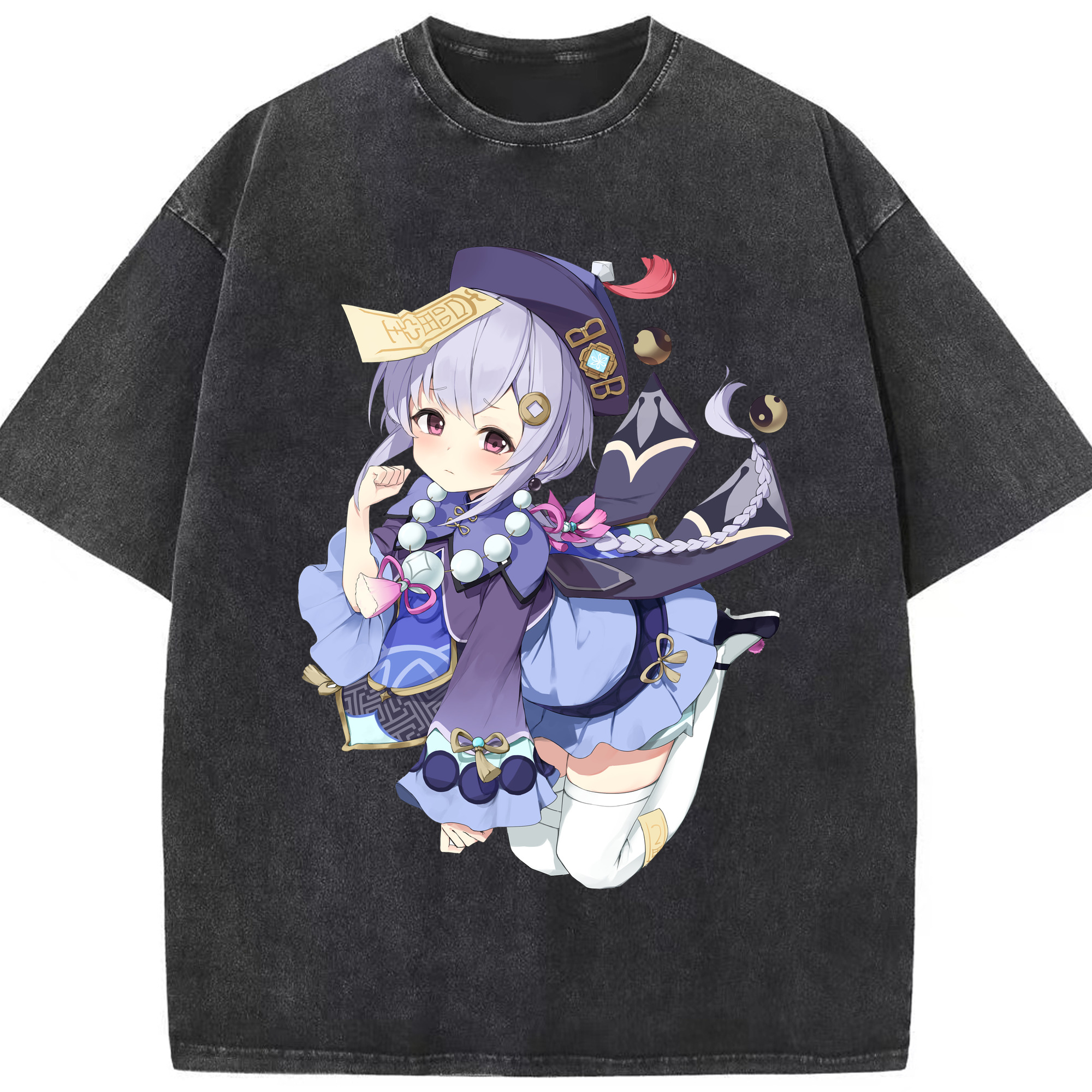 げんし神 七七 なな  genshin Nana 綿100% ヴィンテージ風 半袖Tシャツ（フロントプリント）