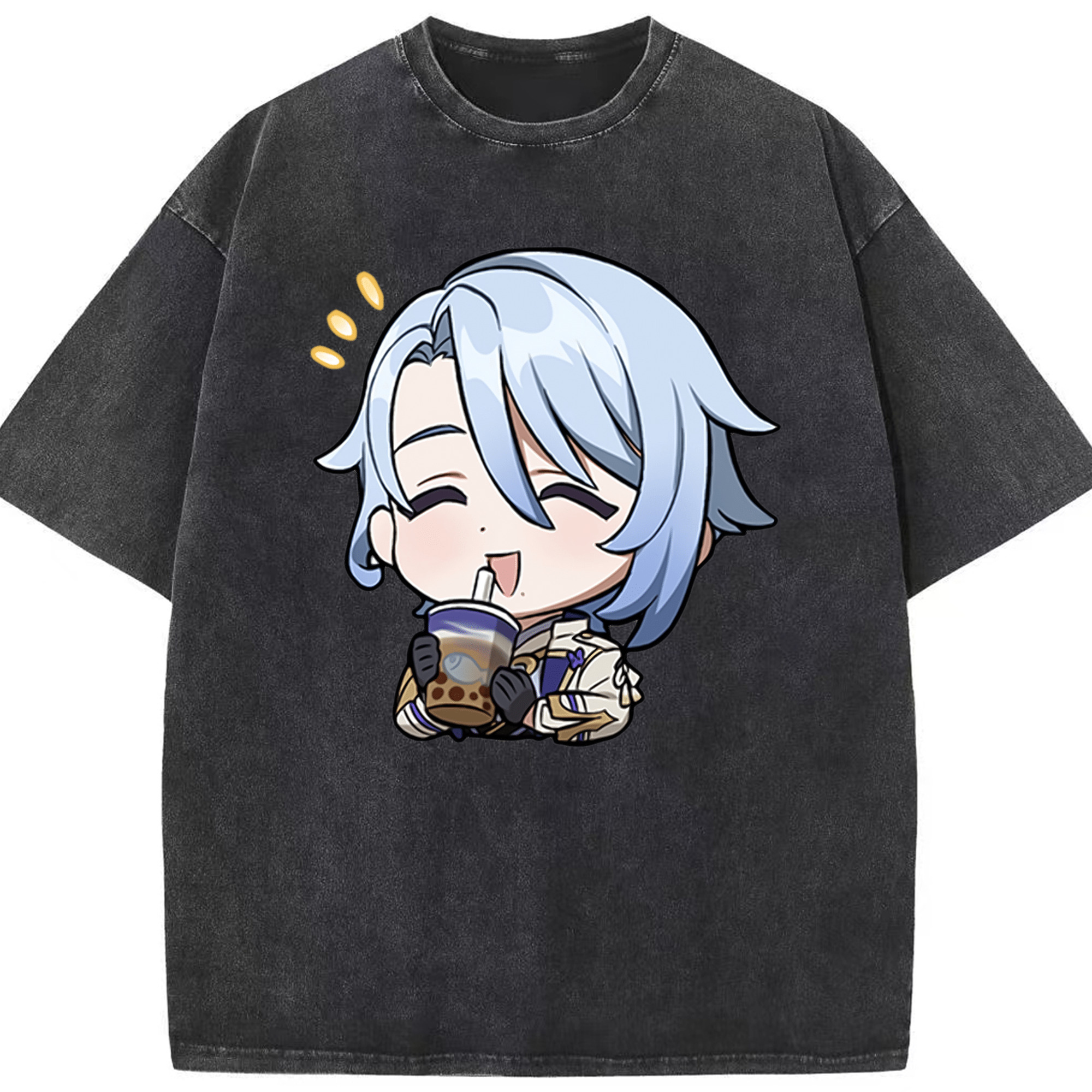 げんし神 神里綾人 かみさとあやと genshin Kamisato Ayato 綿100% ヴィンテージ風 半袖Tシャツ（フロントプリント）