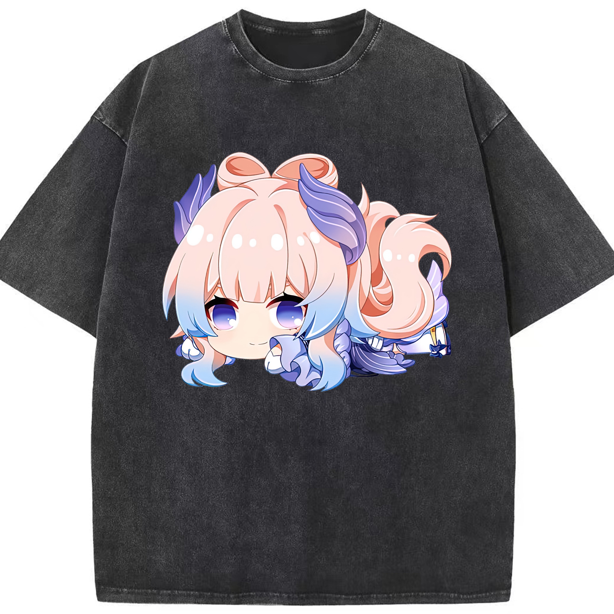 げんし神 珊瑚宮心海 サンゴノミヤ・ココミ genshin Sangonomiya Kokomi 綿100% ヴィンテージ風 半袖Tシャツ（フロントプリント）