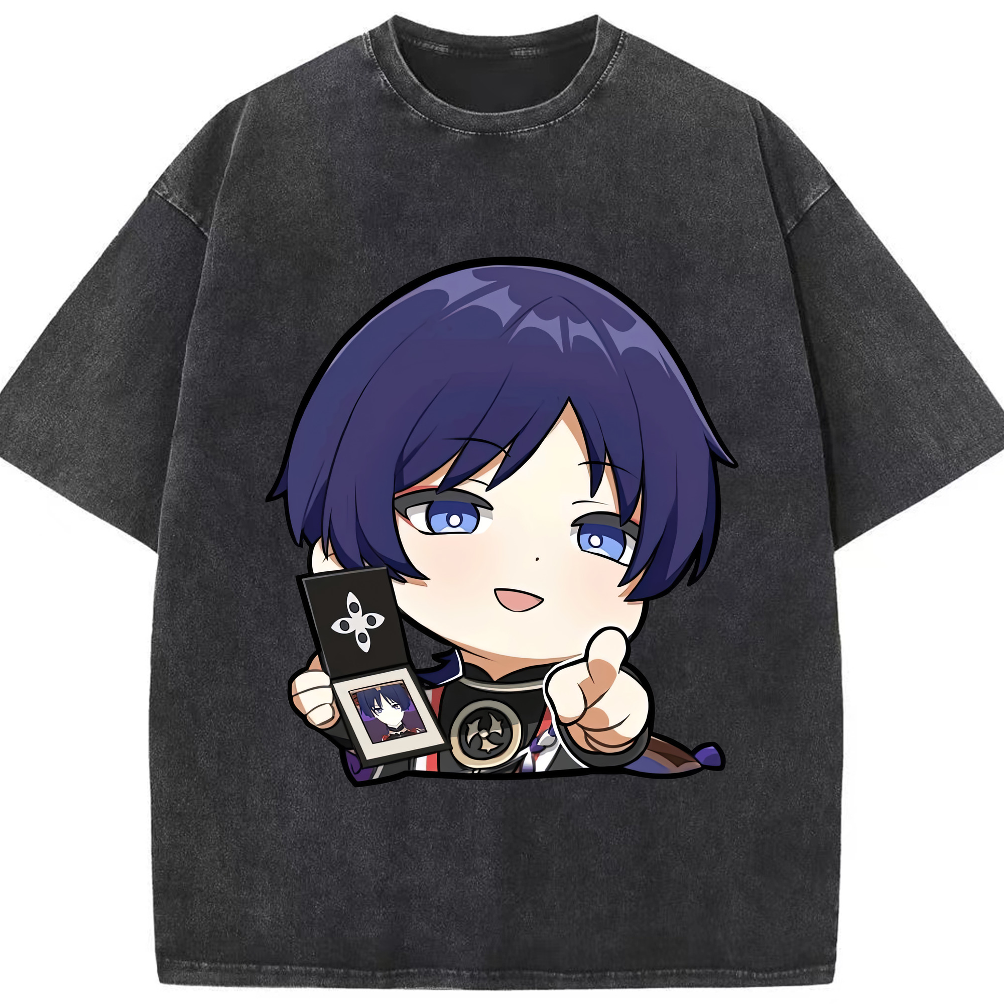 げんし神 さんペい genshin Sanpei 綿100% ヴィンテージ風 半袖Tシャツ（フロントプリント）
