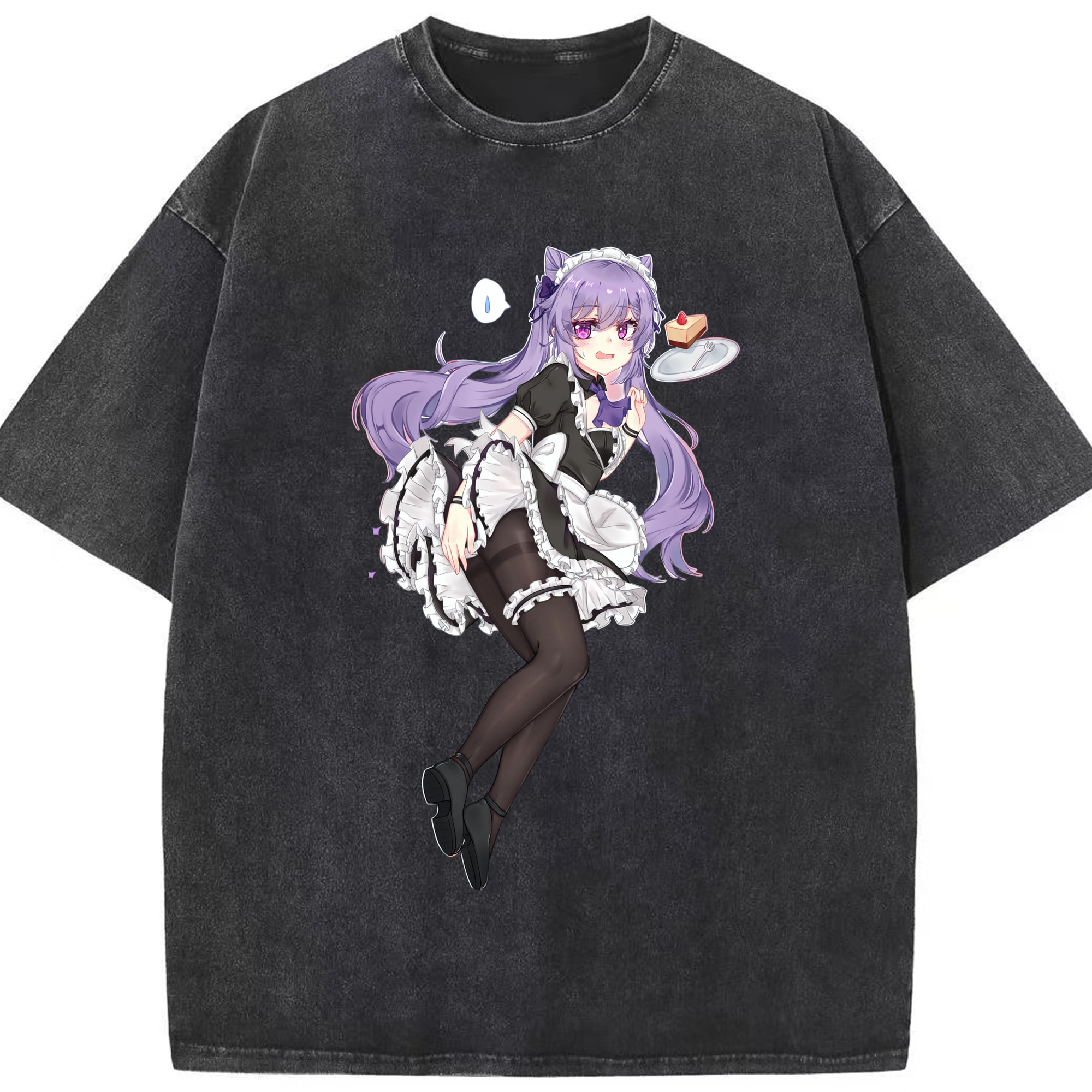 げんし神 刻晴 こくせい genshin Kokusei 綿100% ヴィンテージ風 半袖Tシャツ（フロントプリント）