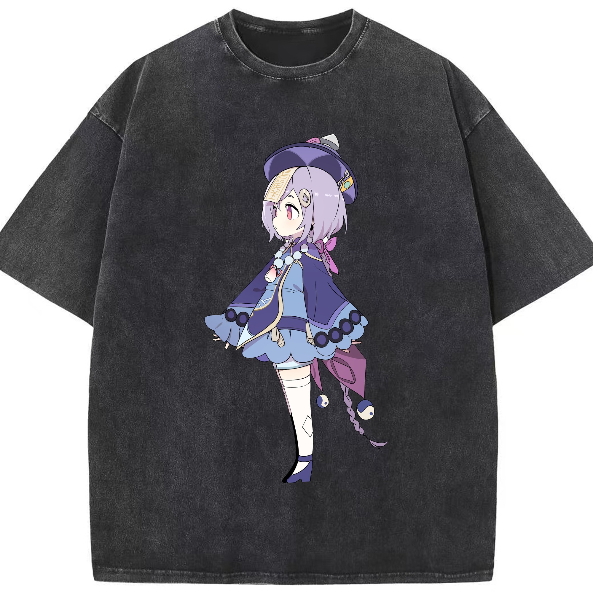 げんし神 七七 なな  genshin Nana 綿100% ヴィンテージ風 半袖Tシャツ（フロントプリント）