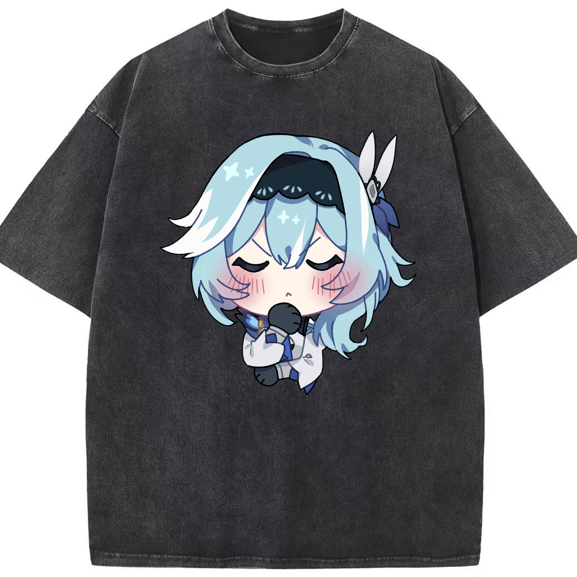 げんし神 优菈 ゆうら genshin Yūra 綿100% ヴィンテージ風 半袖Tシャツ（フロントプリント）