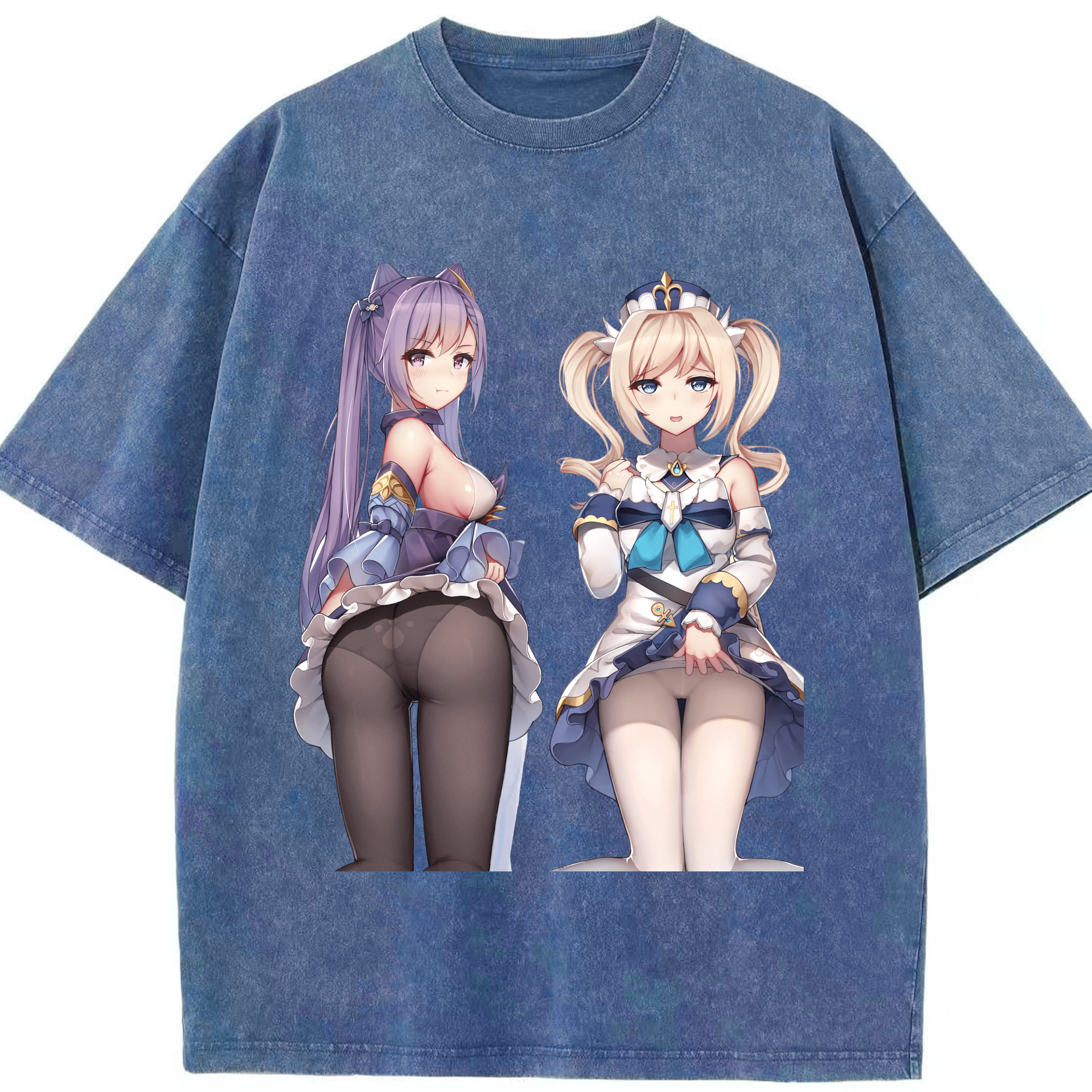 げんし神 刻晴 こくせい genshin Kokusei 綿100% ヴィンテージ風 半袖Tシャツ（フロントプリント）
