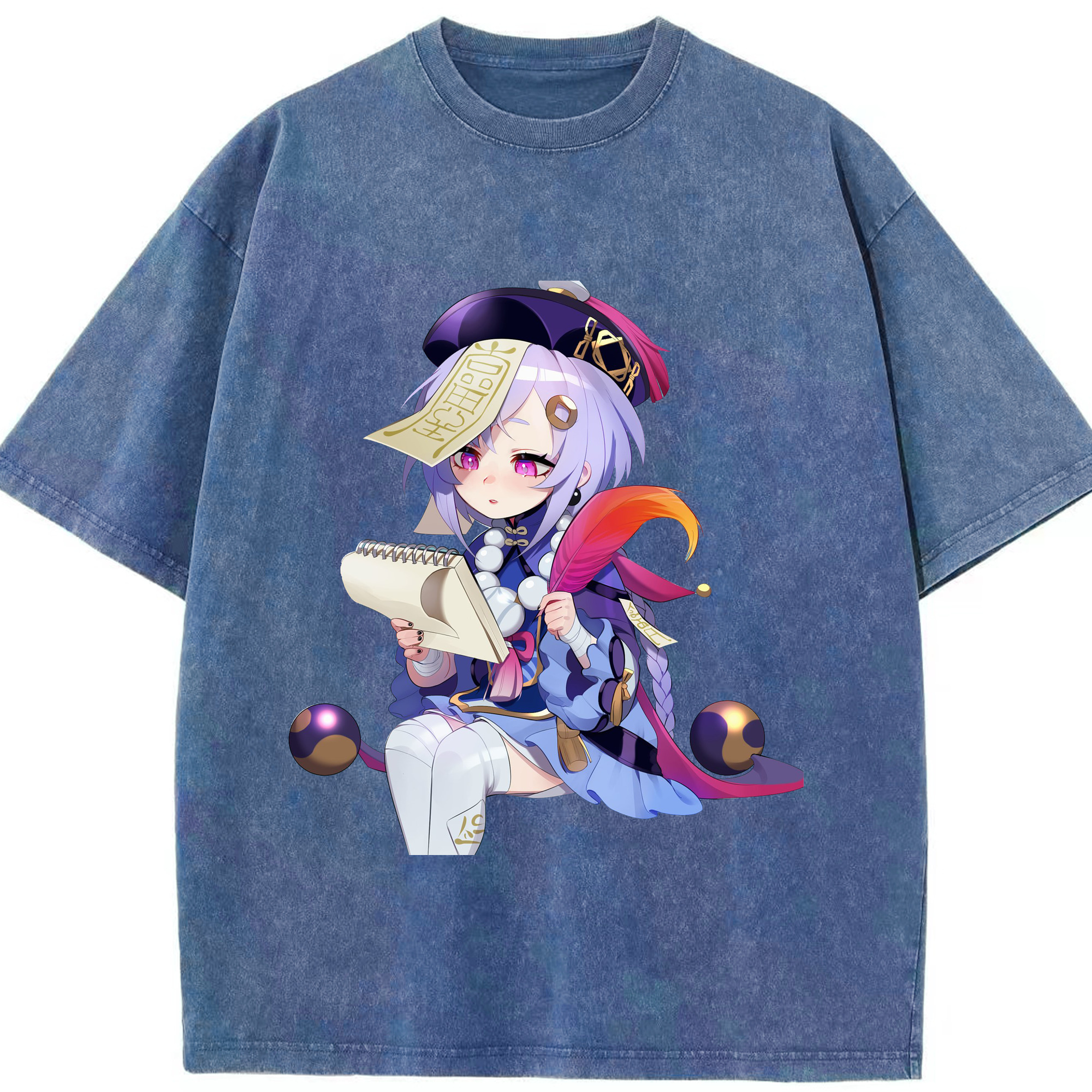 げんし神 七七 なな  genshin Nana 綿100% ヴィンテージ風 半袖Tシャツ（フロントプリント）