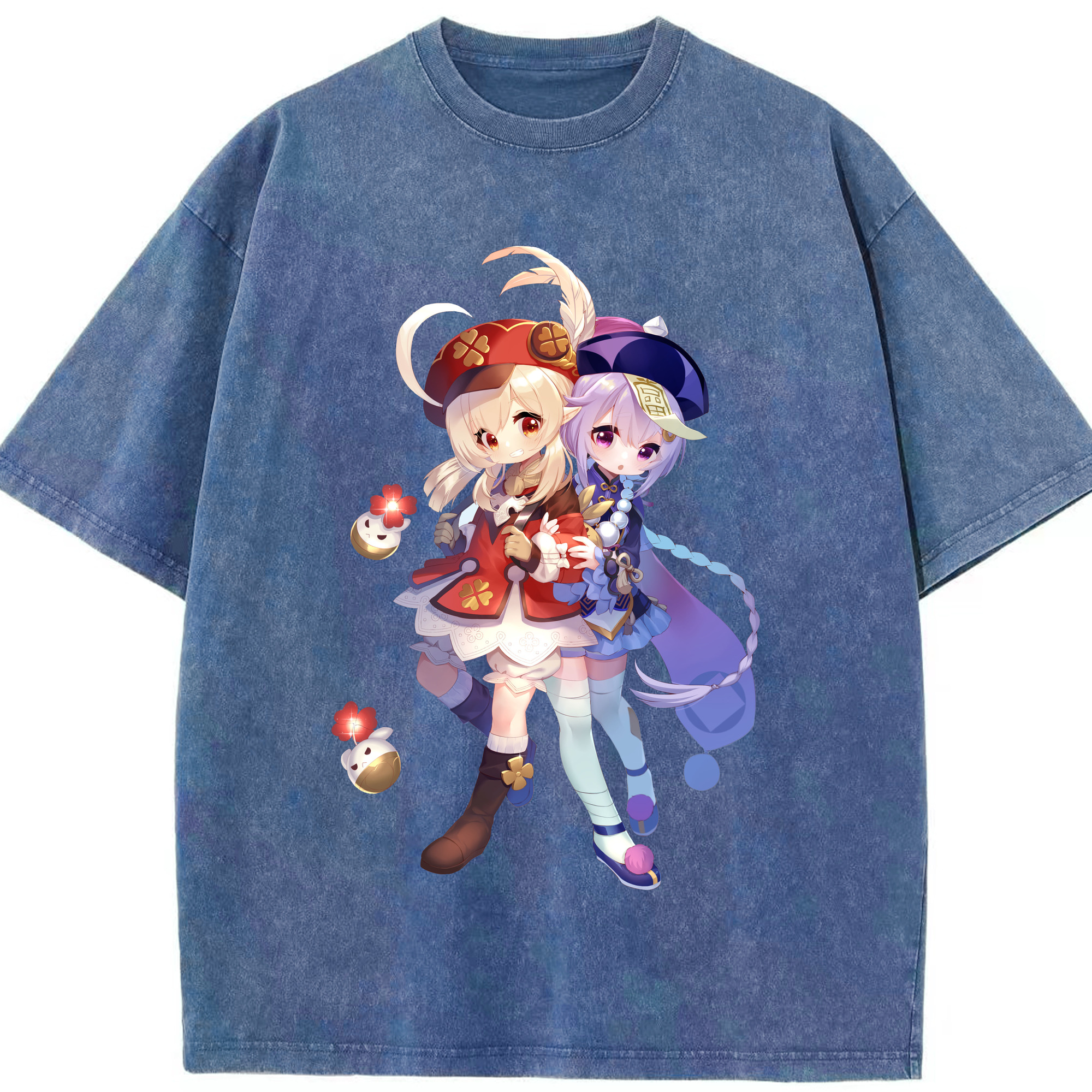 げんし神 七七 なな  genshin Nana 綿100% ヴィンテージ風 半袖Tシャツ（フロントプリント）