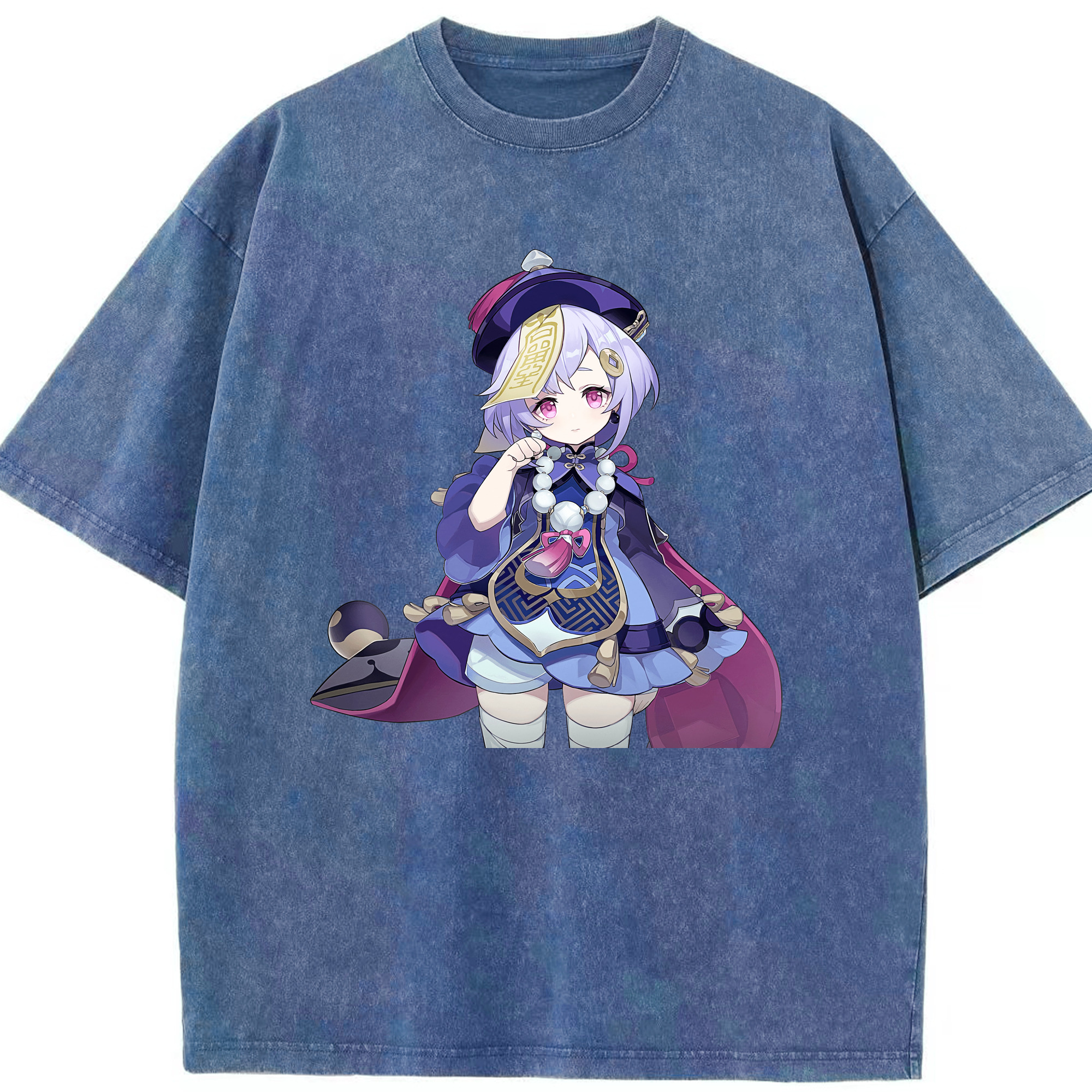 げんし神 七七 なな  genshin Nana 綿100% ヴィンテージ風 半袖Tシャツ（フロントプリント）