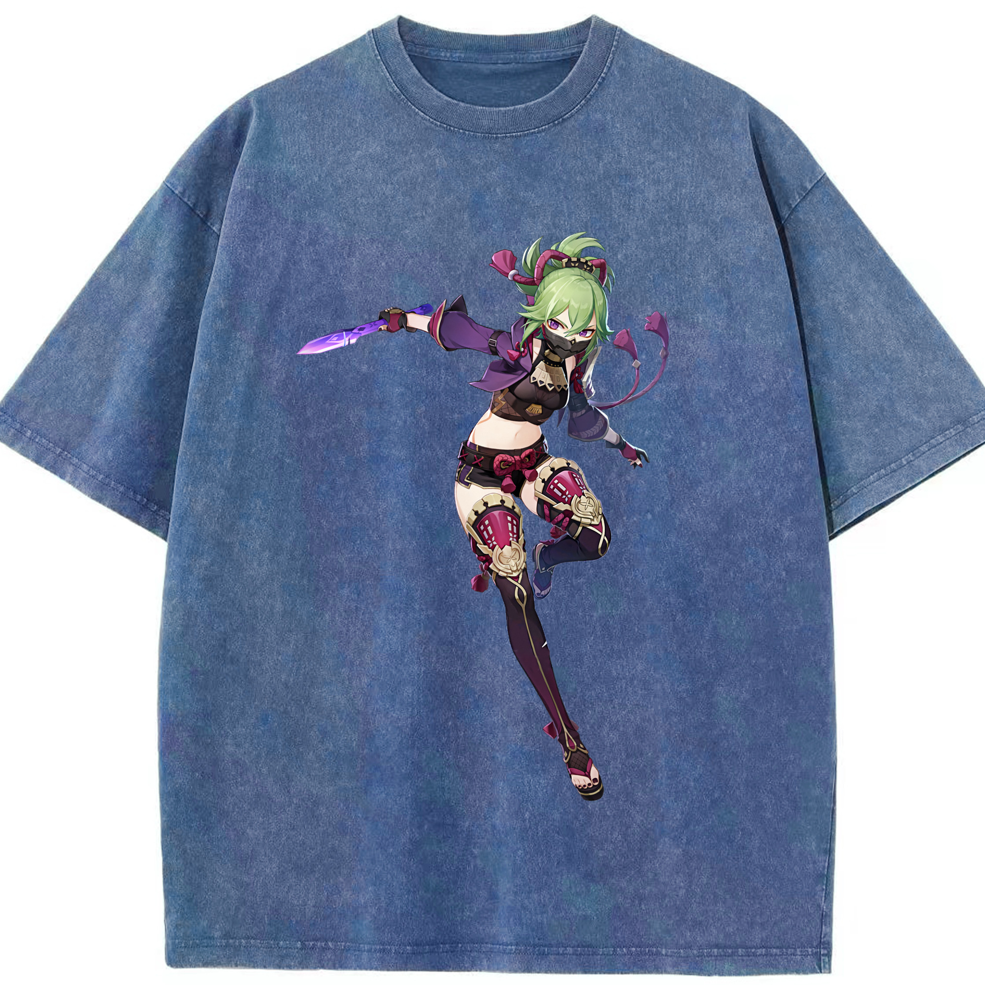 げんし神  久岐忍 くき しのぶ genshin Kuki Shinobu 綿100% ヴィンテージ風 半袖Tシャツ（フロントプリント）