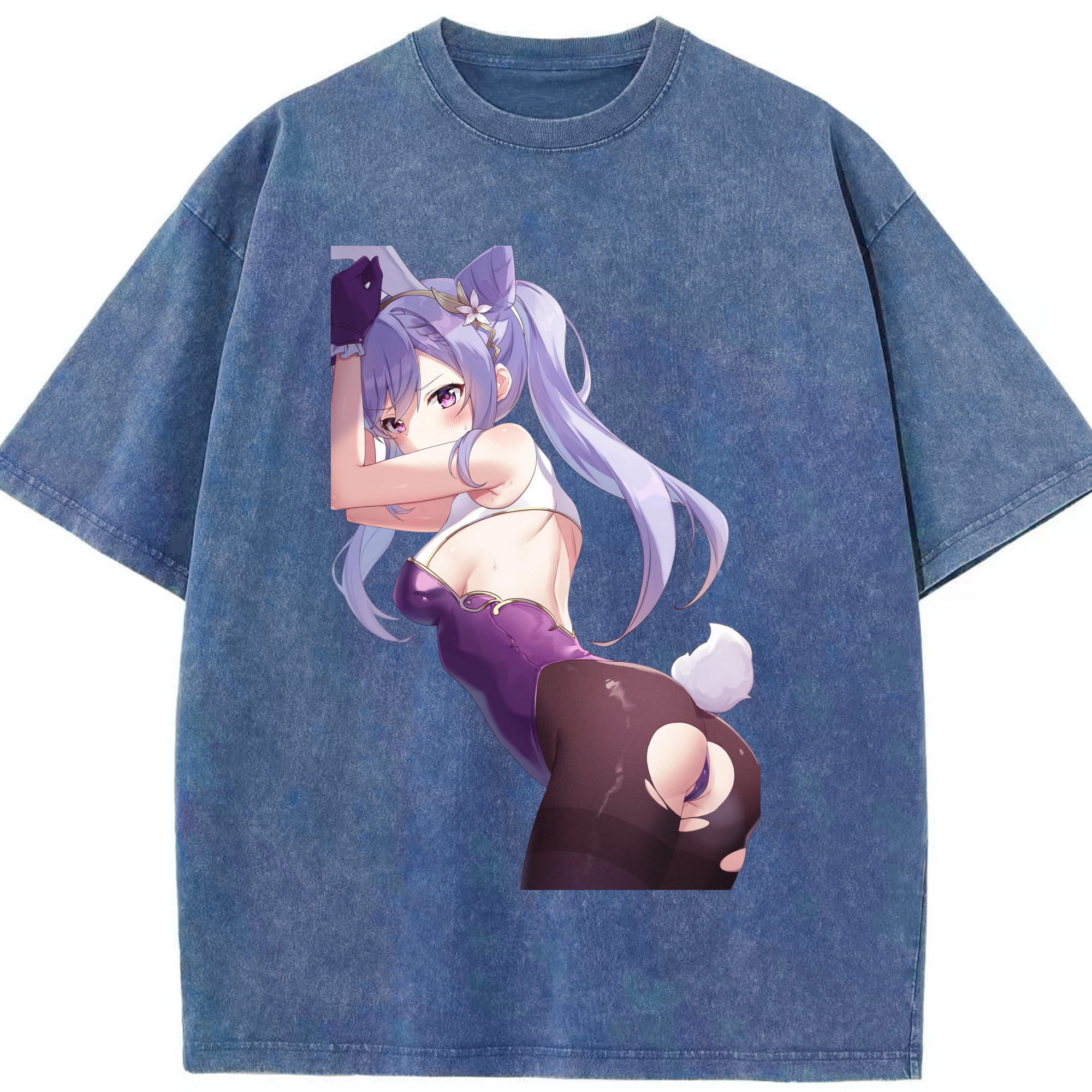 げんし神 刻晴 こくせい genshin Kokusei 綿100% ヴィンテージ風 半袖Tシャツ（フロントプリント）