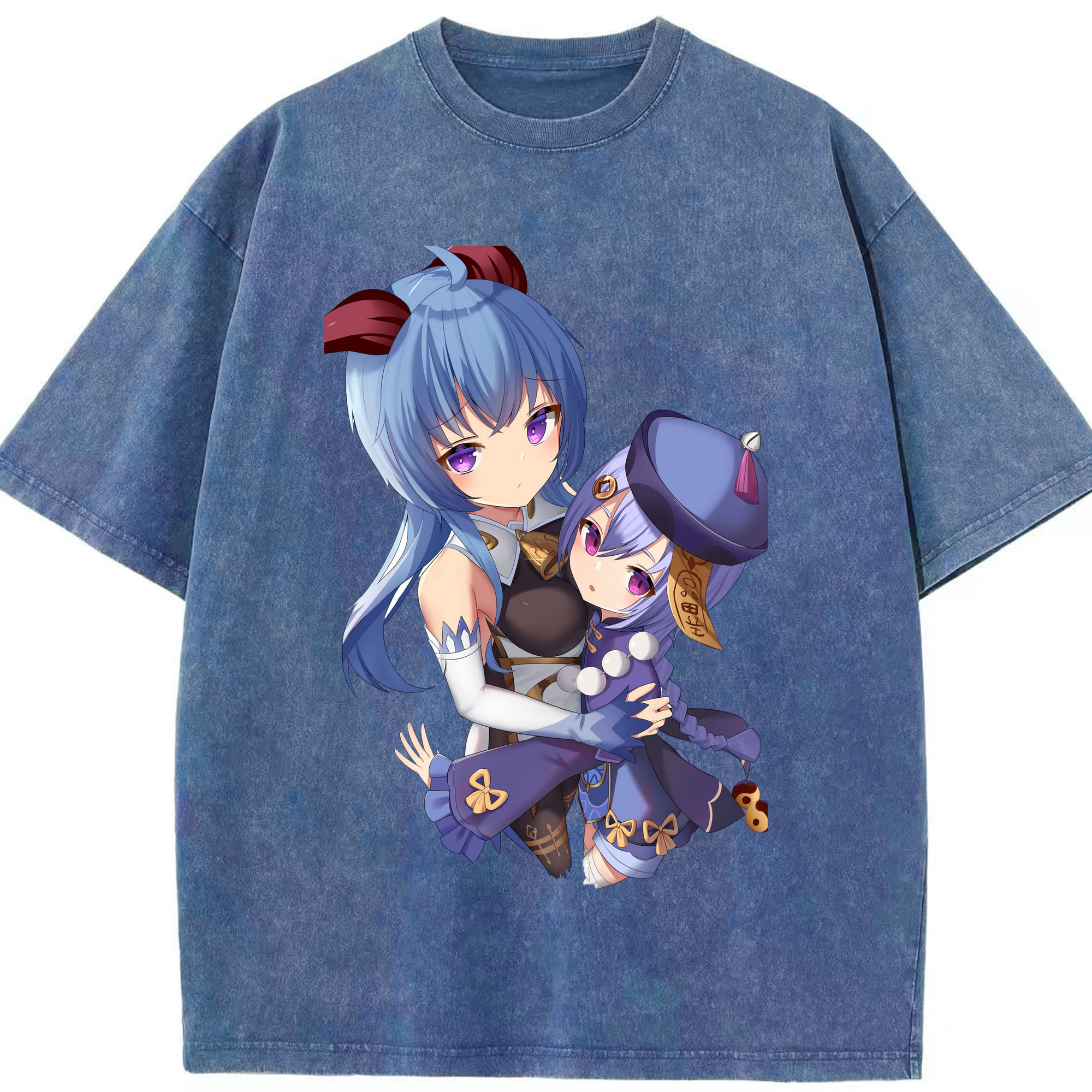 げんし神 甘雨 かんう genshin Ganyu 綿100% ヴィンテージ風 半袖Tシャツ（フロントプリント）