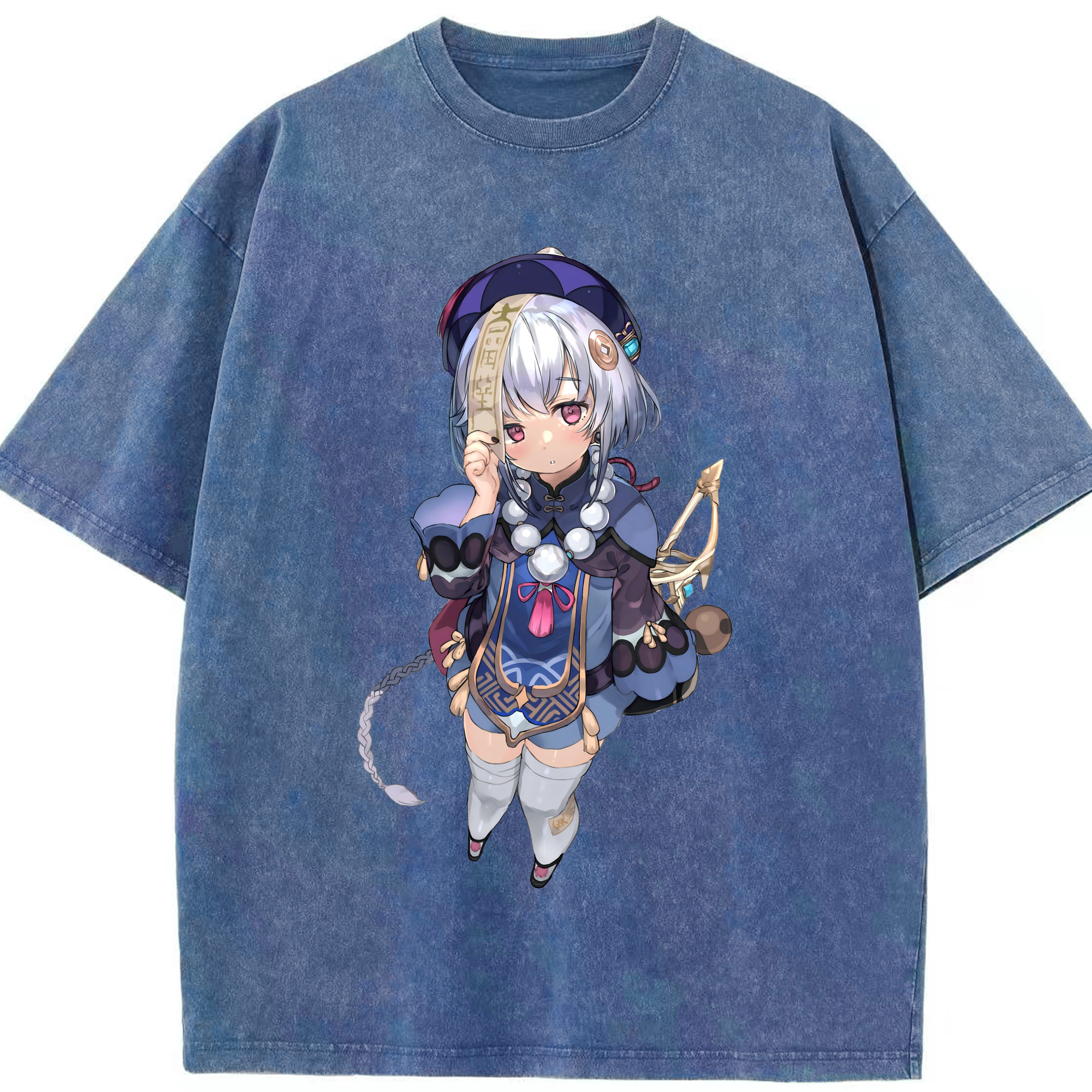 げんし神 七七 なな  genshin Nana 綿100% ヴィンテージ風 半袖Tシャツ（フロントプリント）