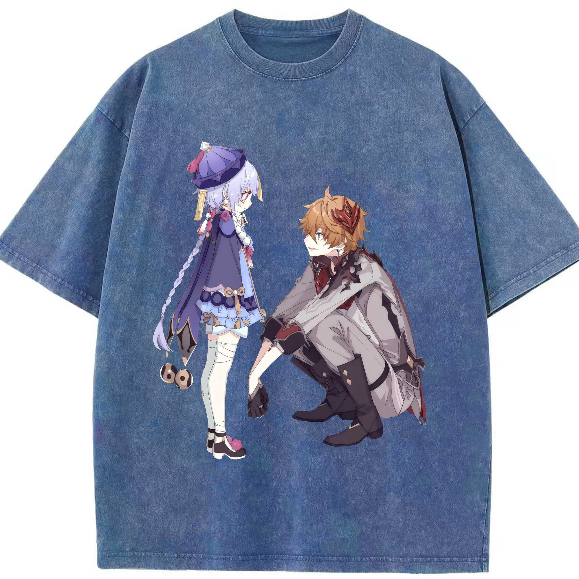 げんし神 七七 なな  genshin Nana 綿100% ヴィンテージ風 半袖Tシャツ（フロントプリント）