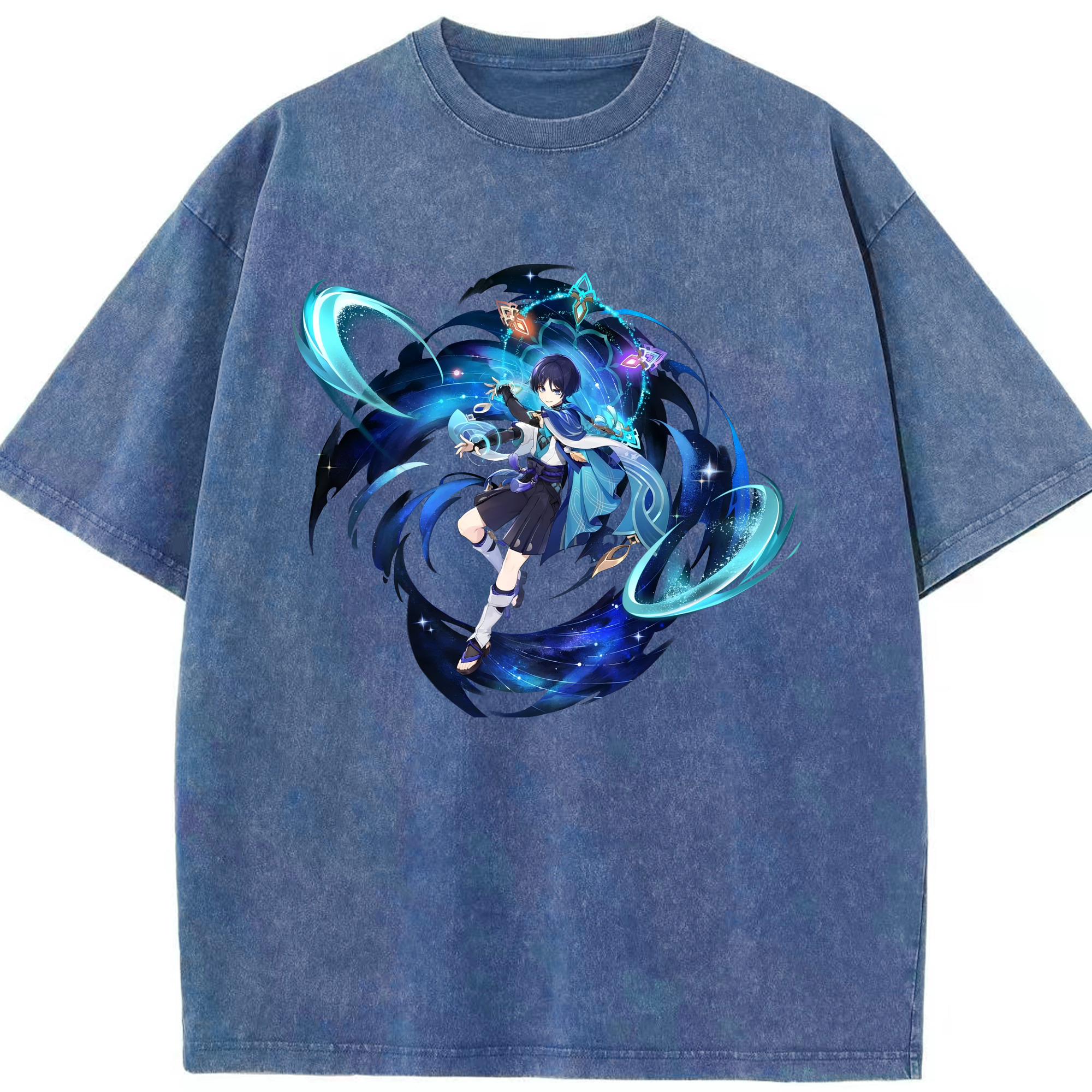げんし神 さんペい genshin Sanpei 綿100% ヴィンテージ風 半袖Tシャツ（フロントプリント）