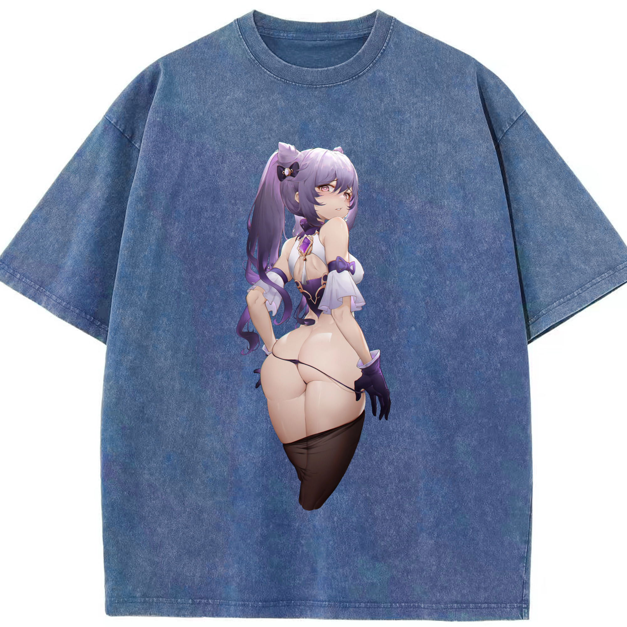 げんし神 刻晴 こくせい genshin Kokusei 綿100% ヴィンテージ風 半袖Tシャツ（フロントプリント）