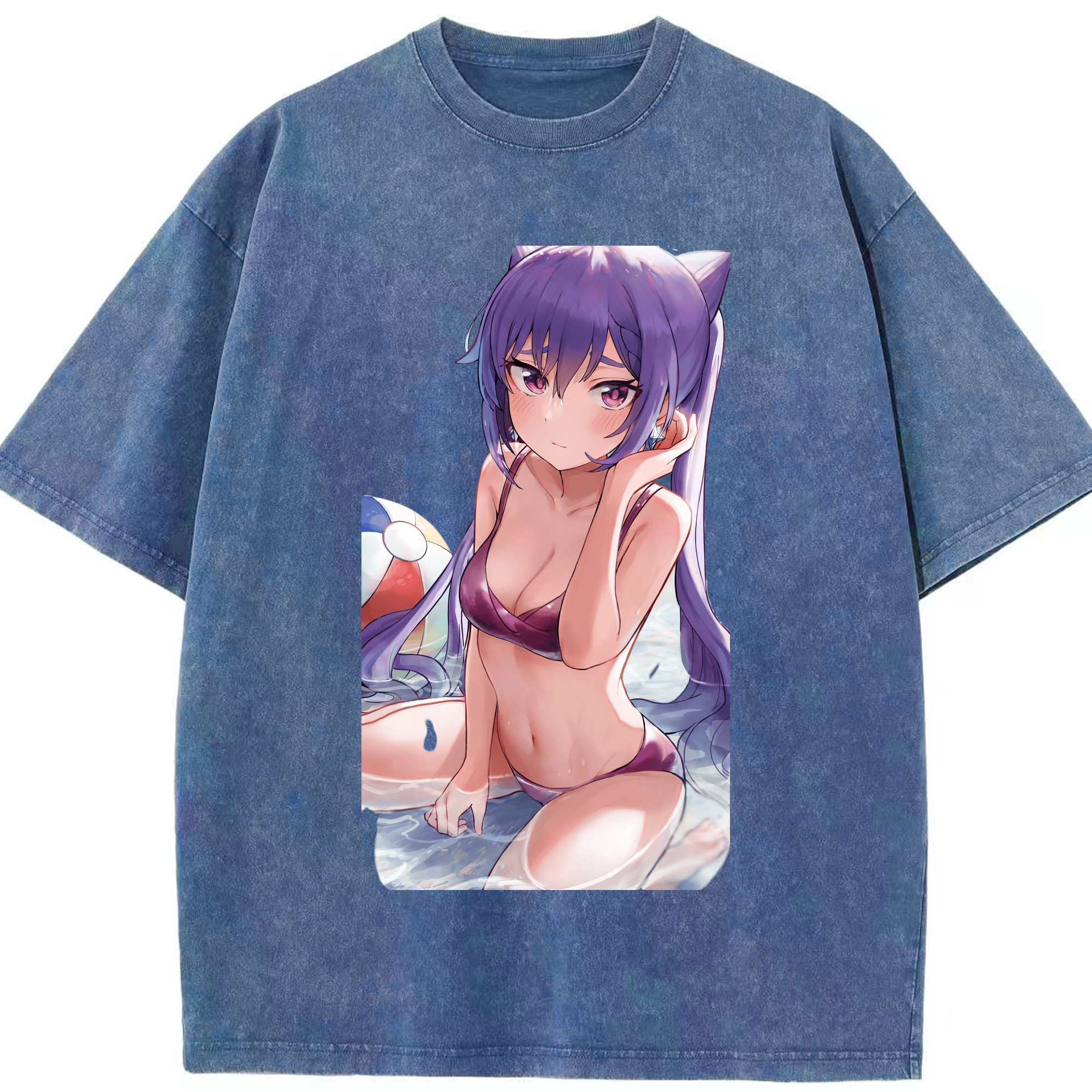 げんし神 刻晴 こくせい genshin Kokusei 綿100% ヴィンテージ風 半袖Tシャツ（フロントプリント）