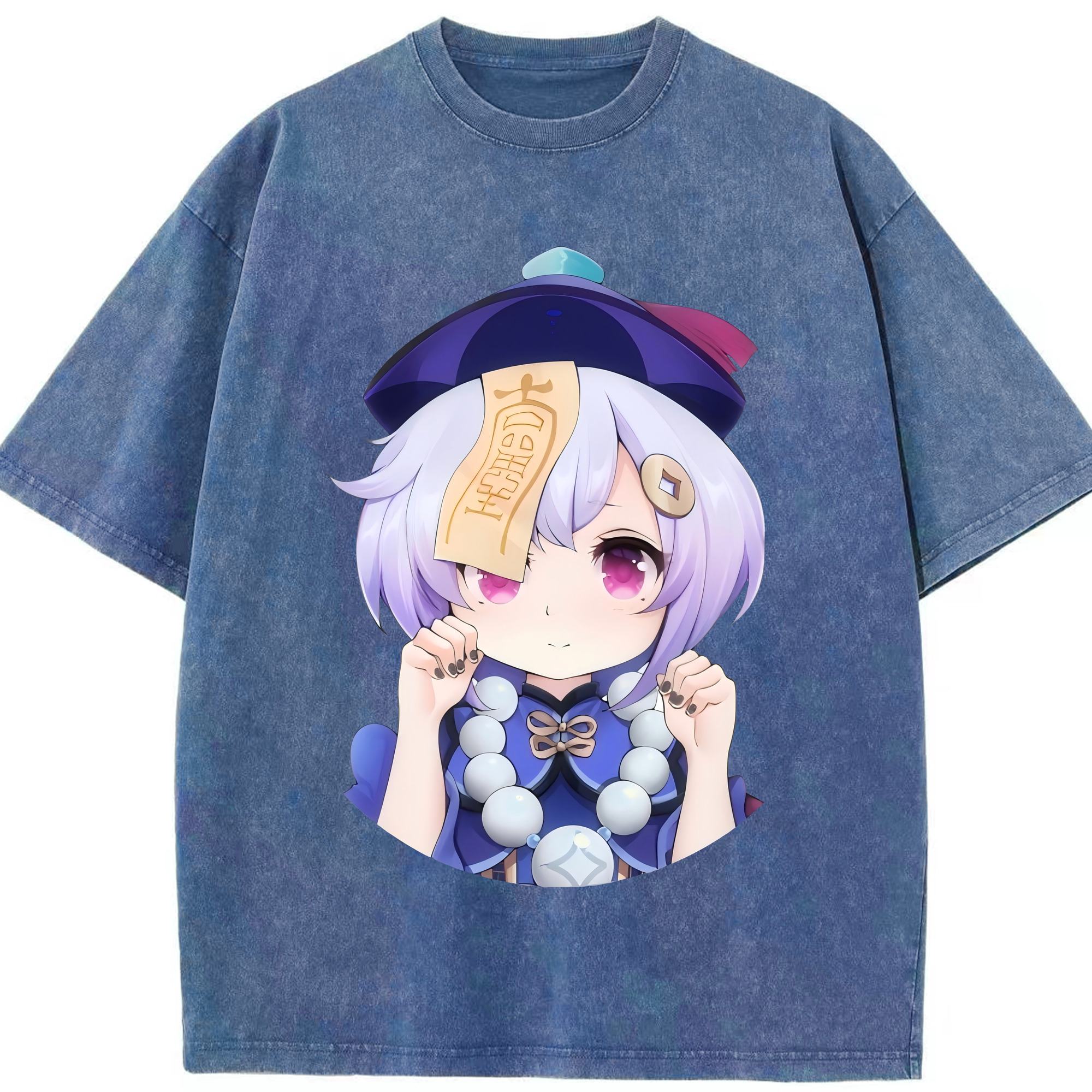 げんし神 七七 なな  genshin Nana 綿100% ヴィンテージ風 半袖Tシャツ（フロントプリント）