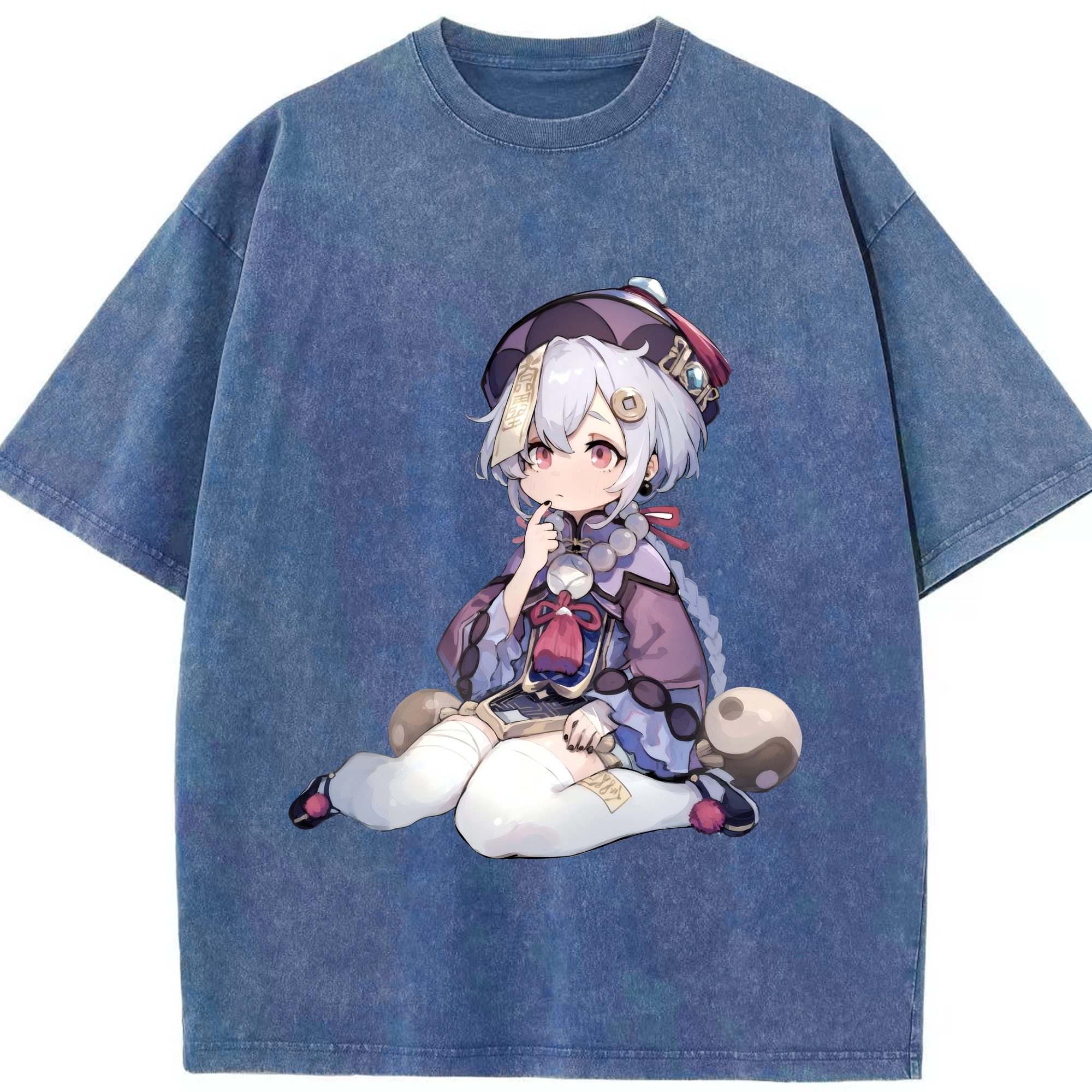 げんし神 七七 なな  genshin Nana 綿100% ヴィンテージ風 半袖Tシャツ（フロントプリント）