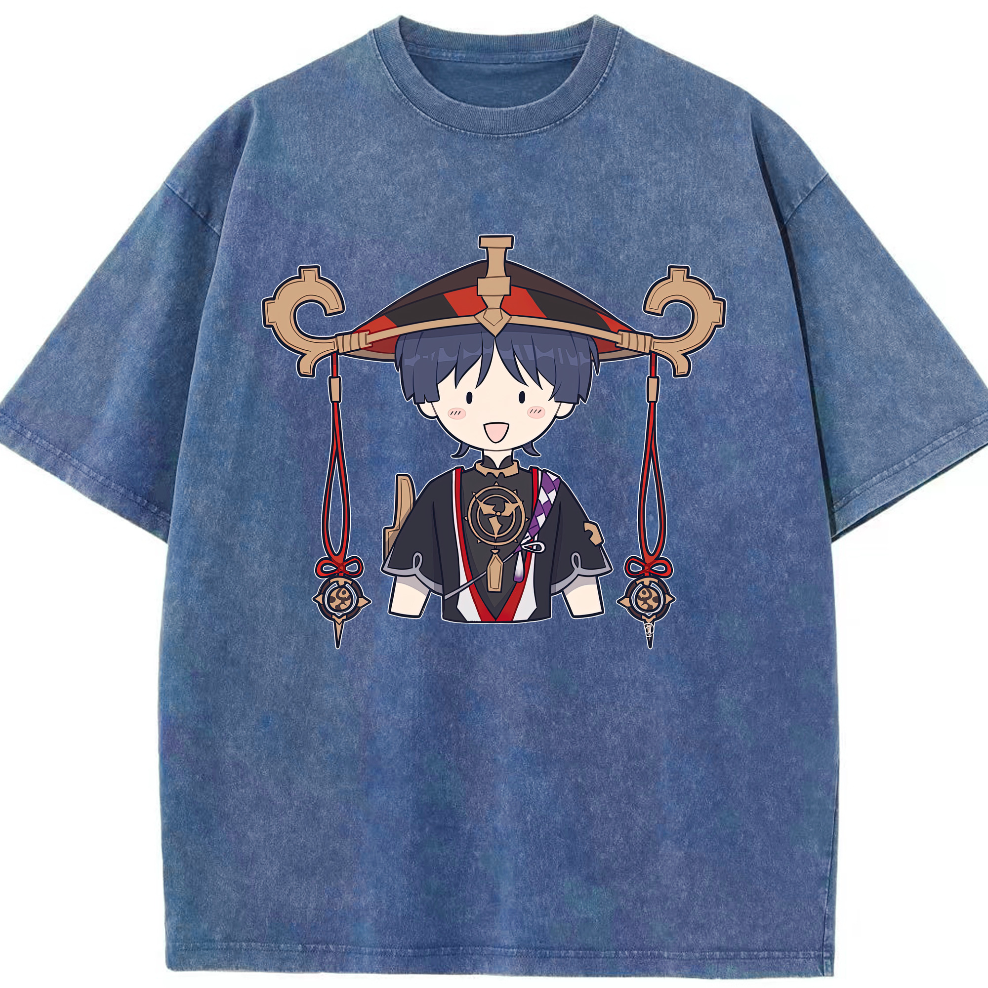 げんし神 さんペい genshin Sanpei 綿100% ヴィンテージ風 半袖Tシャツ（フロントプリント）
