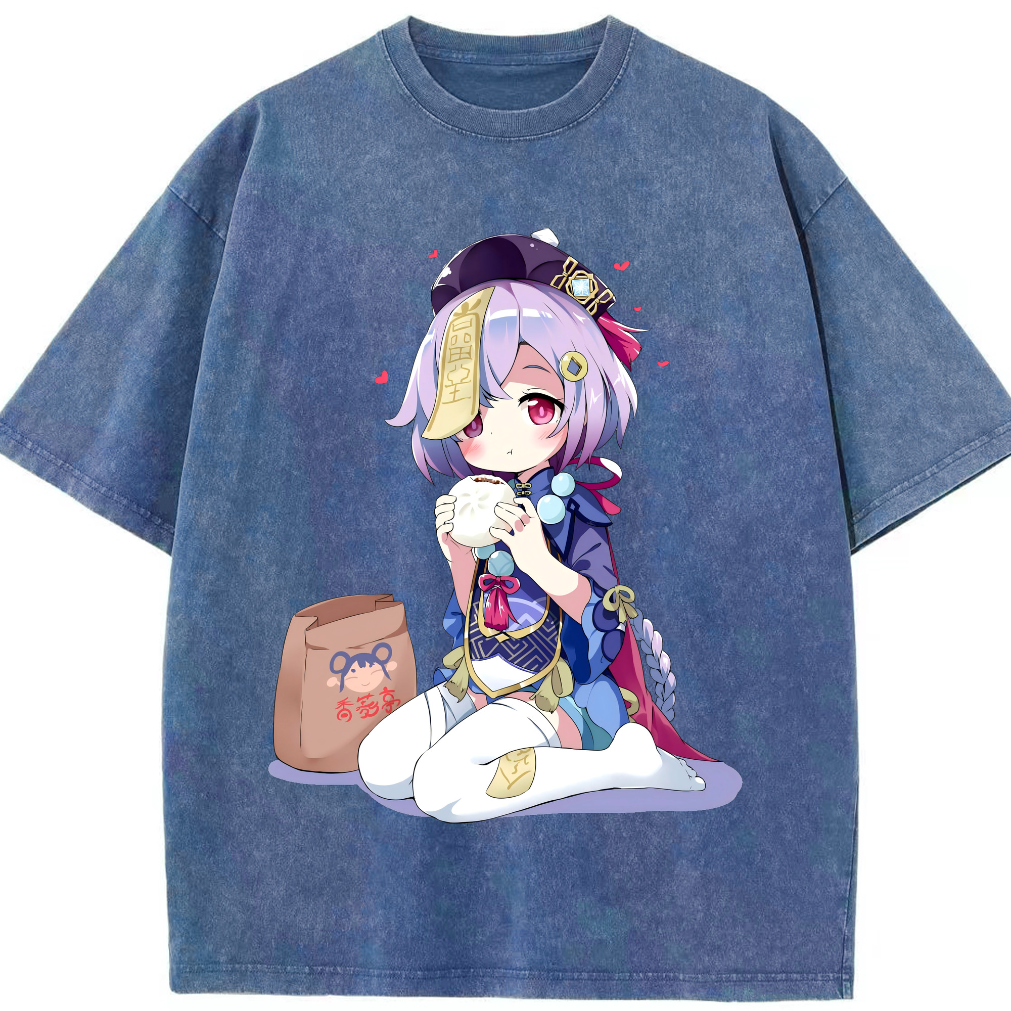 げんし神 七七 なな  genshin Nana 綿100% ヴィンテージ風 半袖Tシャツ（フロントプリント）