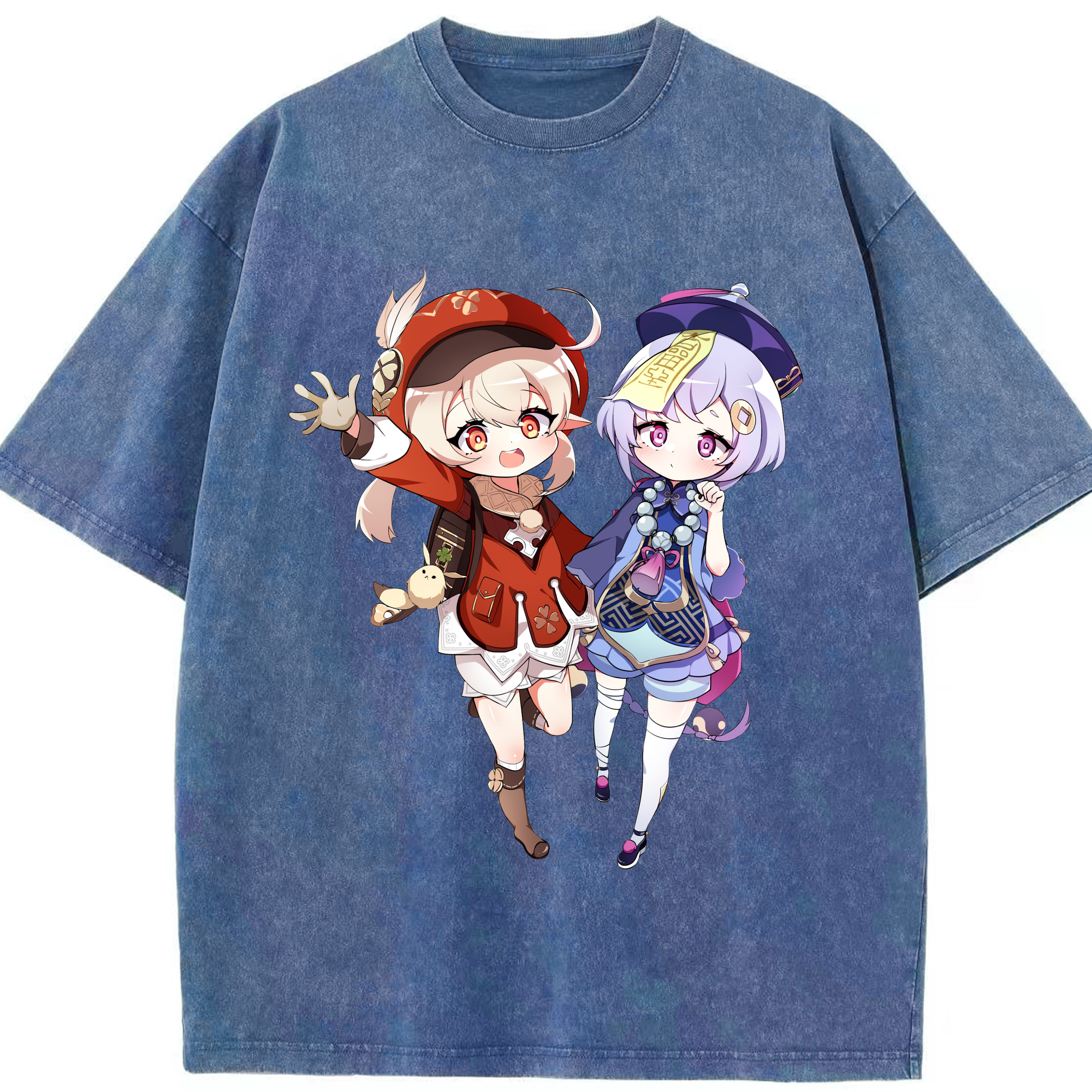 げんし神 七七 なな  genshin Nana 綿100% ヴィンテージ風 半袖Tシャツ（フロントプリント）