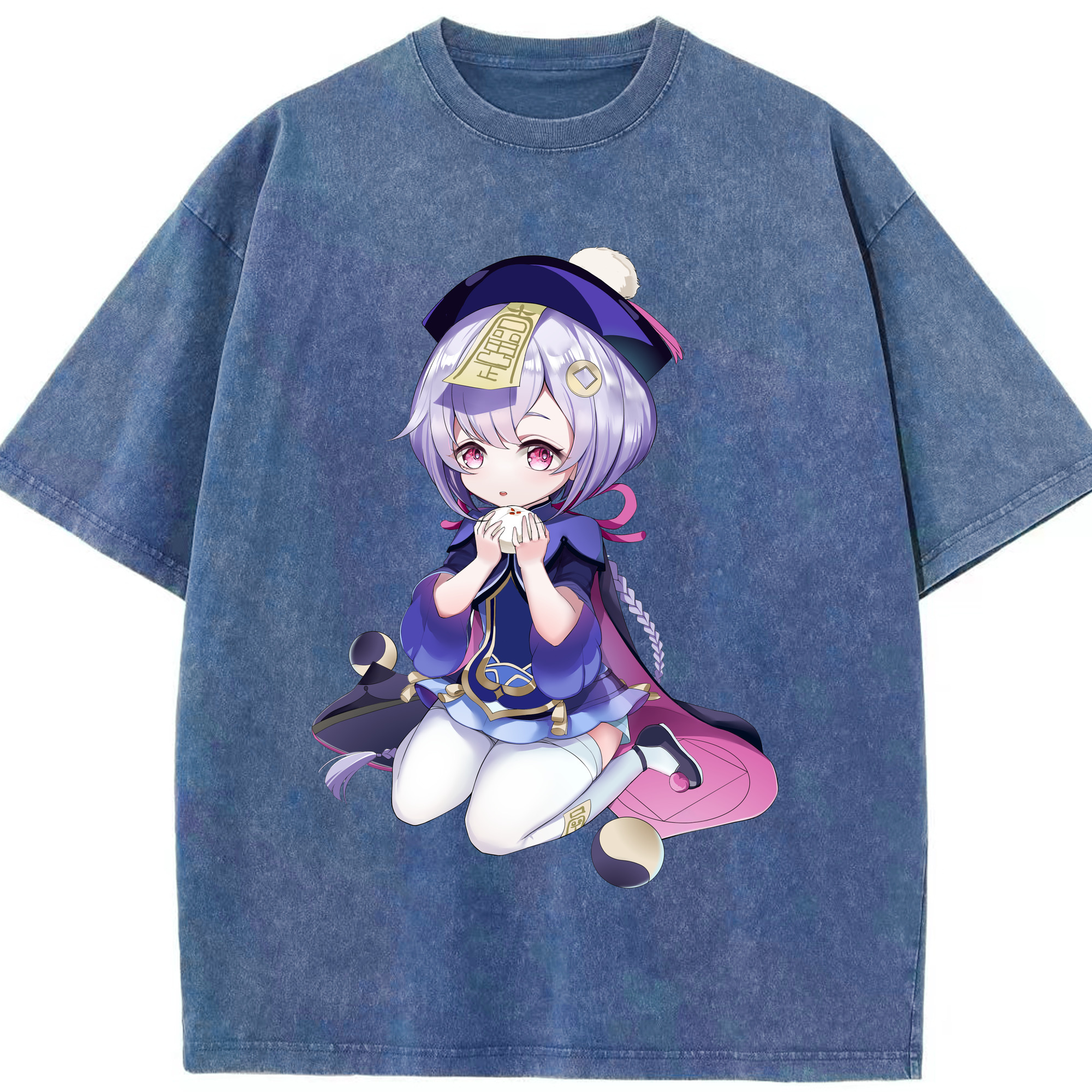 げんし神 七七 なな  genshin Nana 綿100% ヴィンテージ風 半袖Tシャツ（フロントプリント）