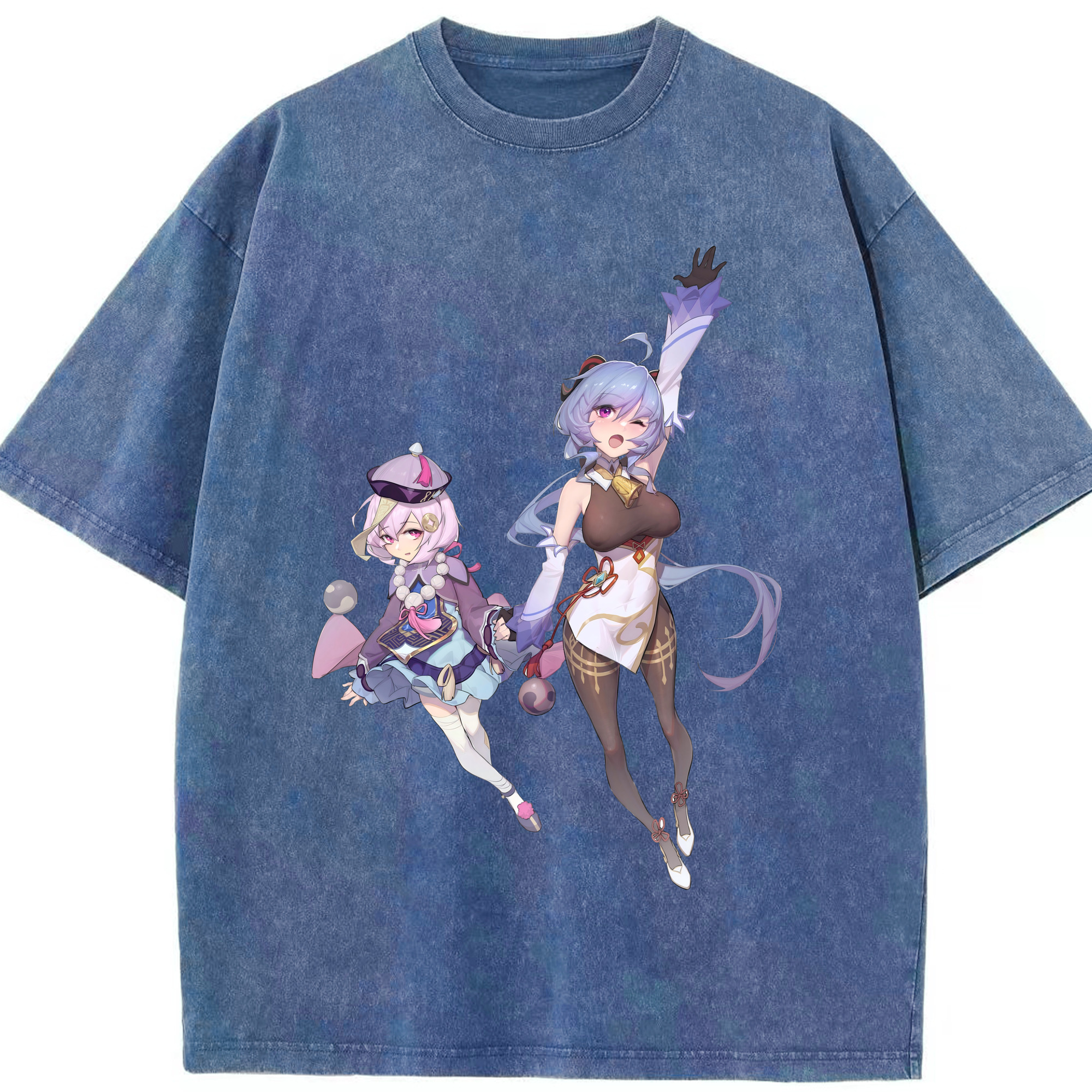 げんし神 七七 なな  genshin Nana 綿100% ヴィンテージ風 半袖Tシャツ（フロントプリント）