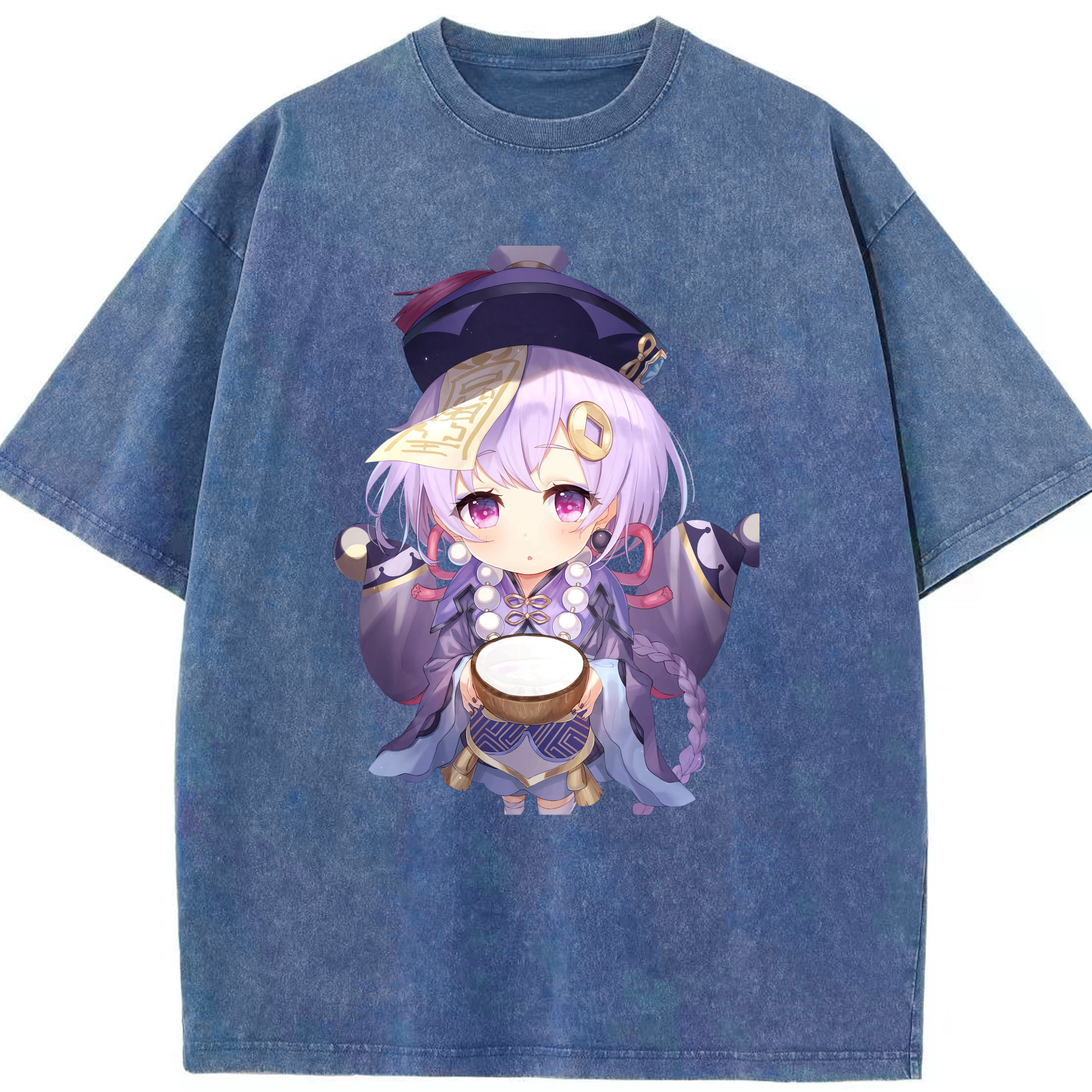 げんし神 七七 なな  genshin Nana 綿100% ヴィンテージ風 半袖Tシャツ（フロントプリント）