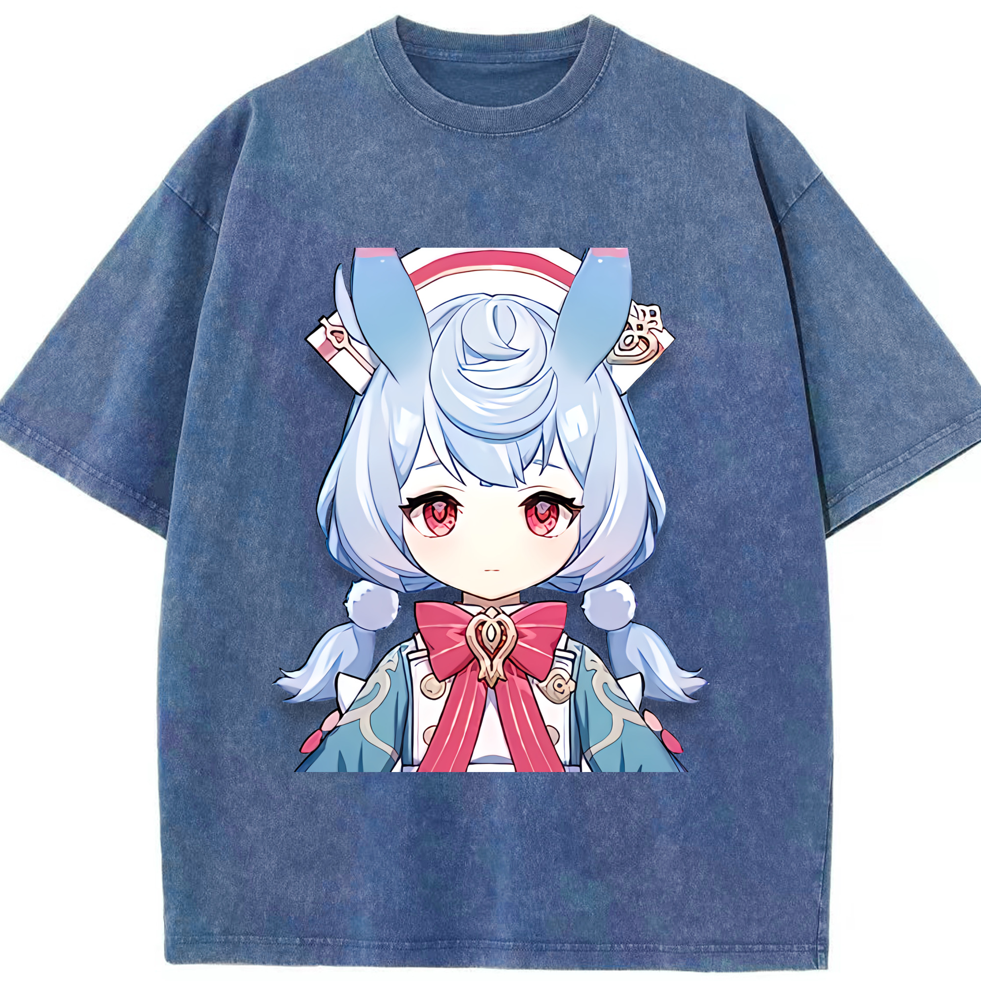 げんし神 シゲウィン genshin Shigewin 綿100% ヴィンテージ風 半袖Tシャツ（フロントプリント）