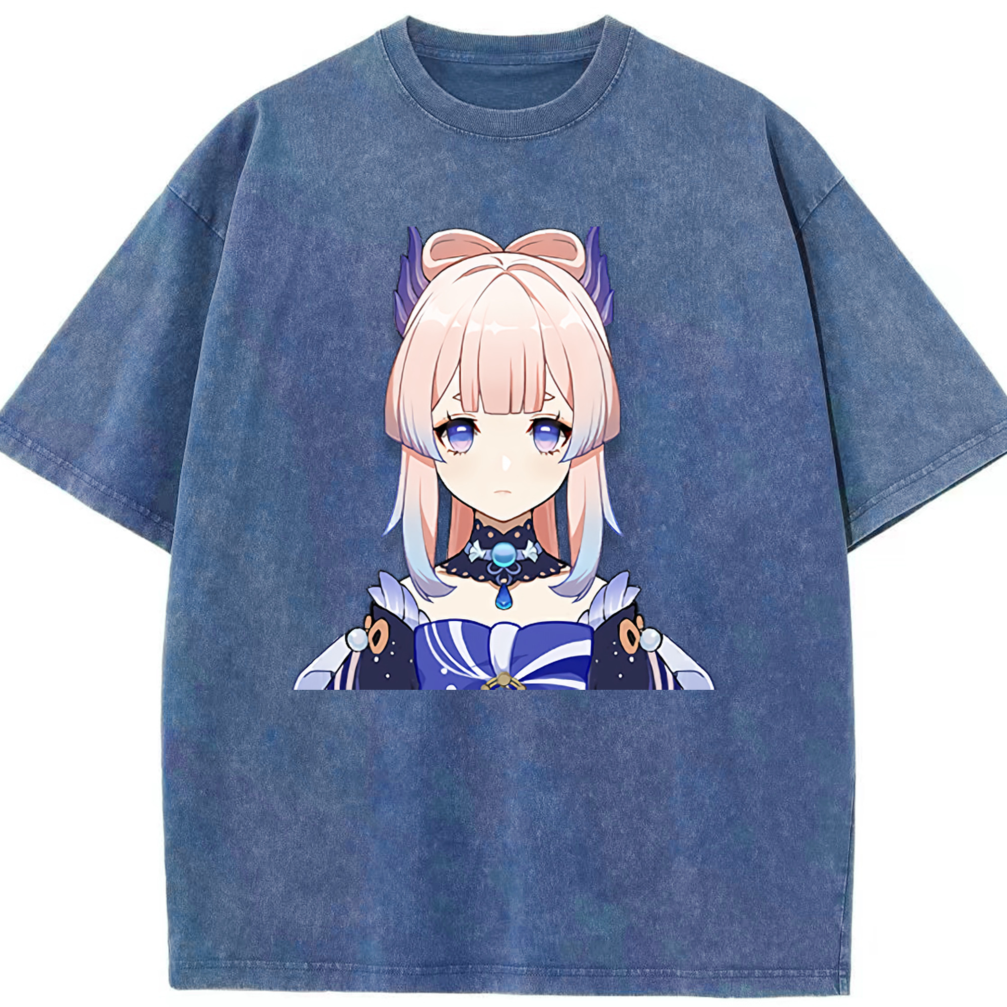 げんし神 珊瑚宮心海 サンゴノミヤ・ココミ genshin Sangonomiya Kokomi 綿100% ヴィンテージ風 半袖Tシャツ（フロントプリント）