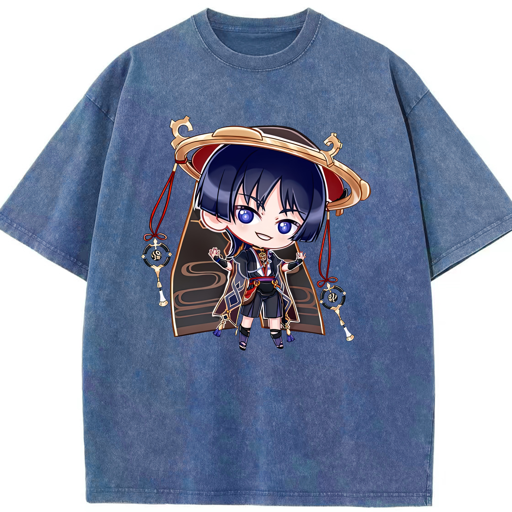 げんし神 さんペい genshin Sanpei 綿100% ヴィンテージ風 半袖Tシャツ（フロントプリント）