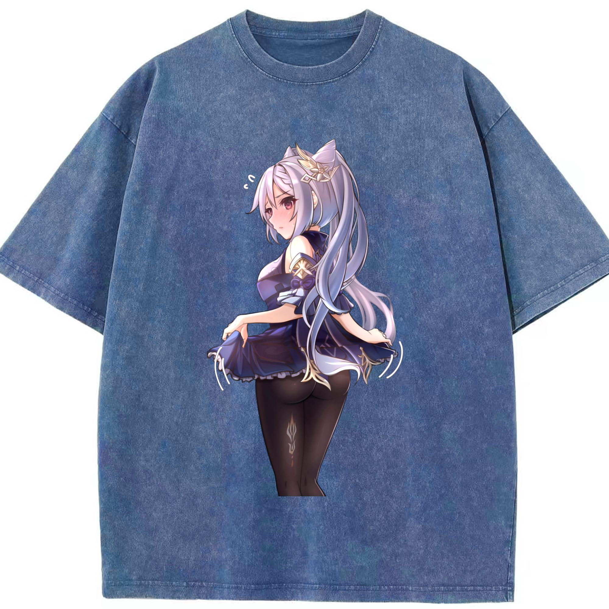 げんし神 刻晴 こくせい genshin Kokusei 綿100% ヴィンテージ風 半袖Tシャツ（フロントプリント）
