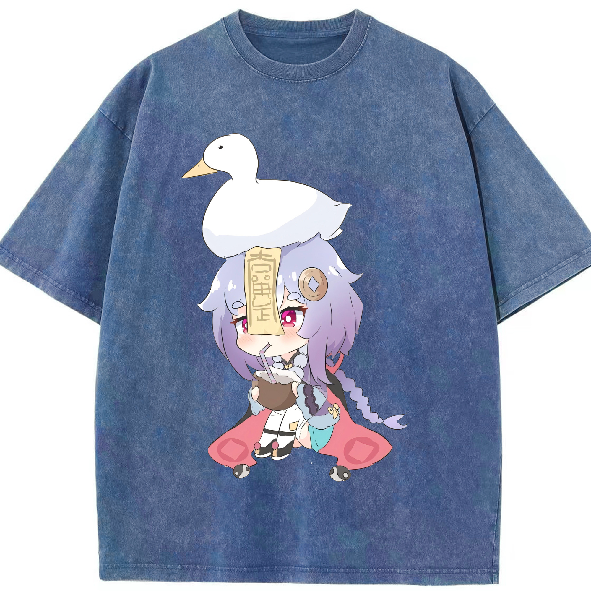 げんし神 七七 なな  genshin Nana 綿100% ヴィンテージ風 半袖Tシャツ（フロントプリント）