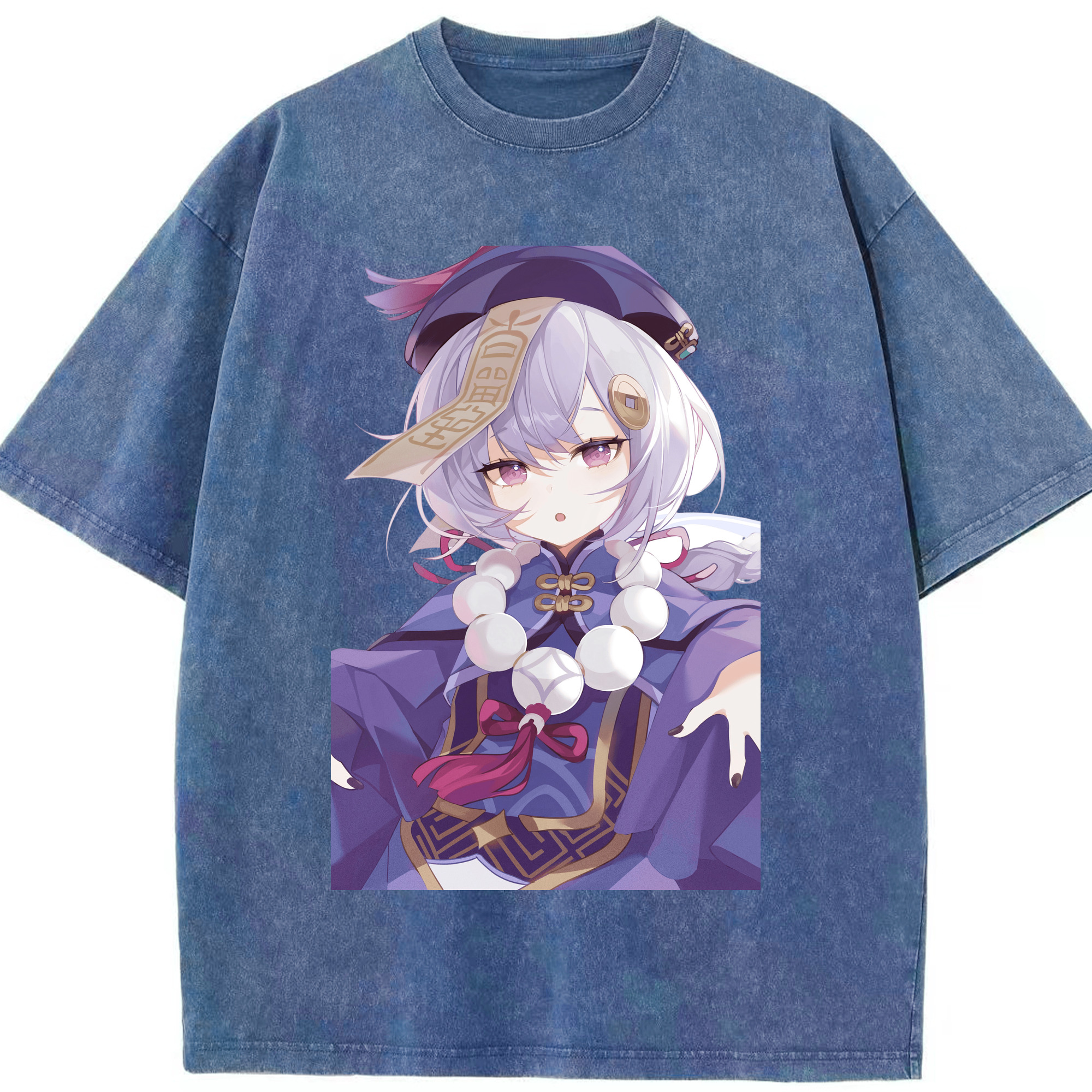 げんし神 七七 なな  genshin Nana 綿100% ヴィンテージ風 半袖Tシャツ（フロントプリント）