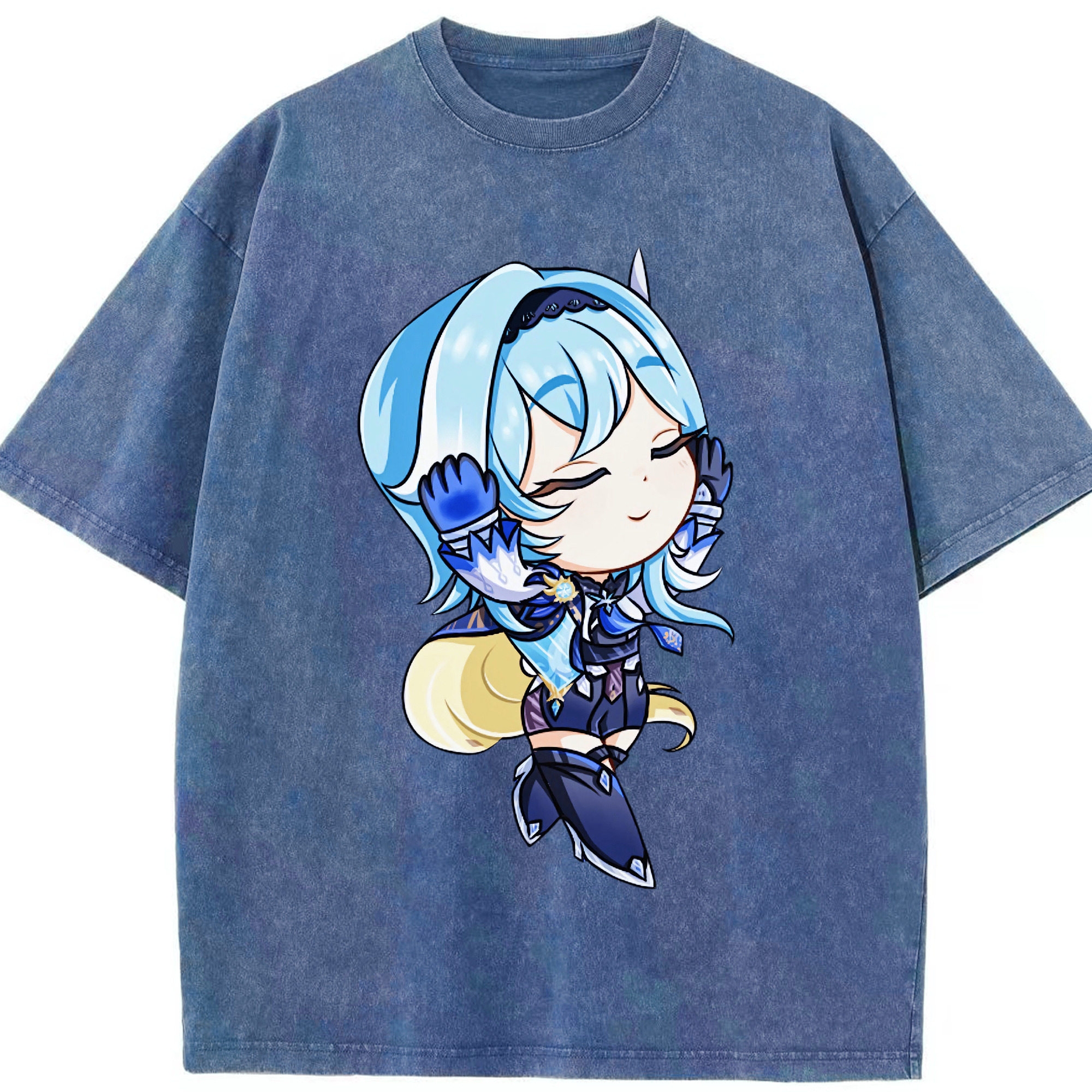 げんし神 优菈 ゆうら genshin Yūra 綿100% ヴィンテージ風 半袖Tシャツ（フロントプリント）