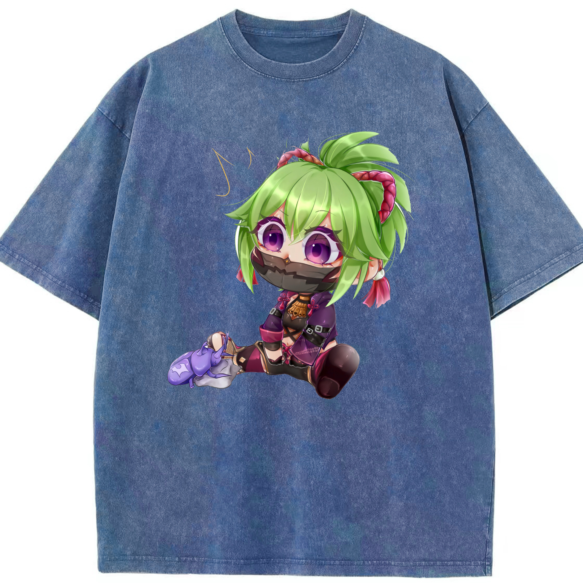 げんし神  久岐忍 くき しのぶ genshin Kuki Shinobu 綿100% ヴィンテージ風 半袖Tシャツ（フロントプリント）