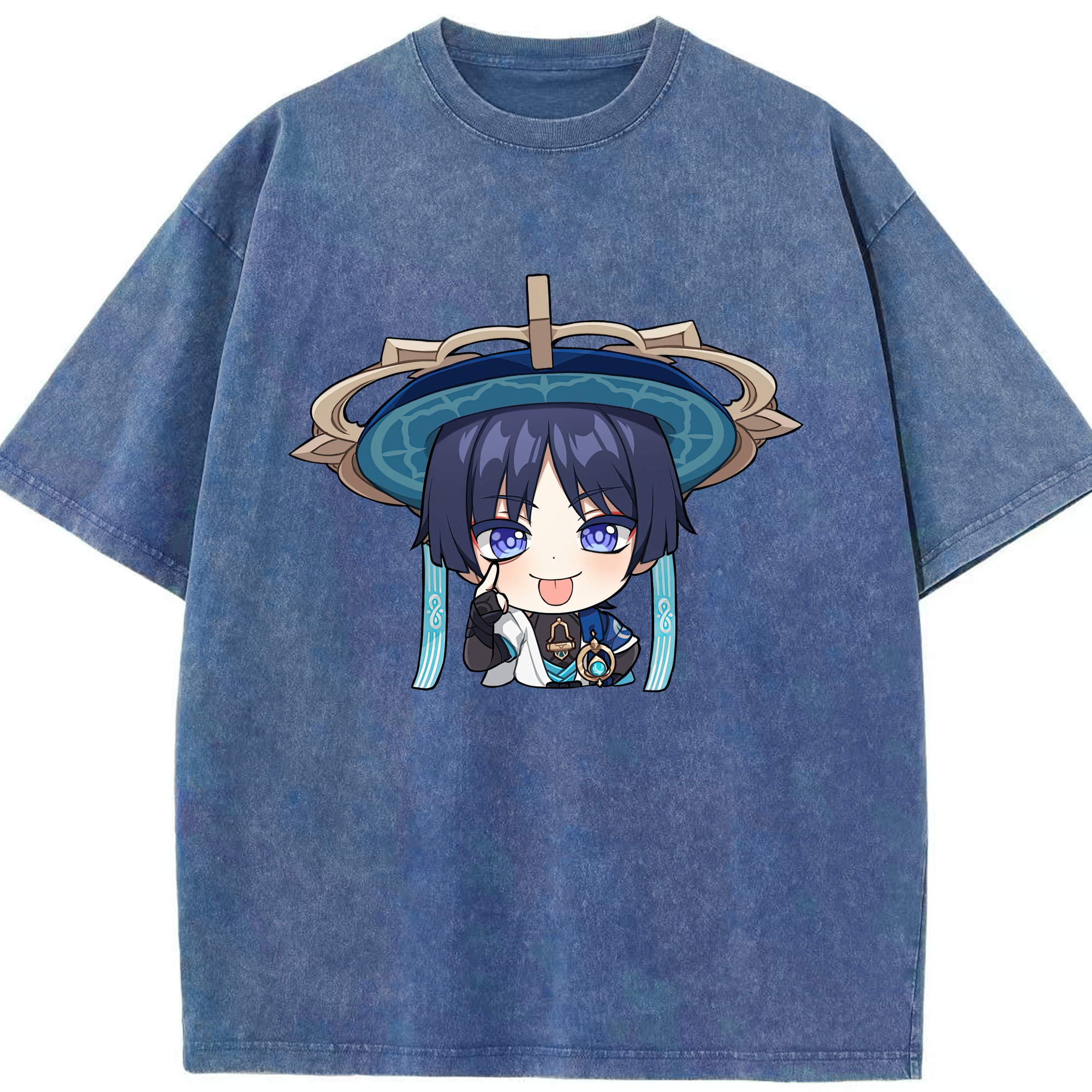 げんし神 さんペい genshin Sanpei 綿100% ヴィンテージ風 半袖Tシャツ（フロントプリント）