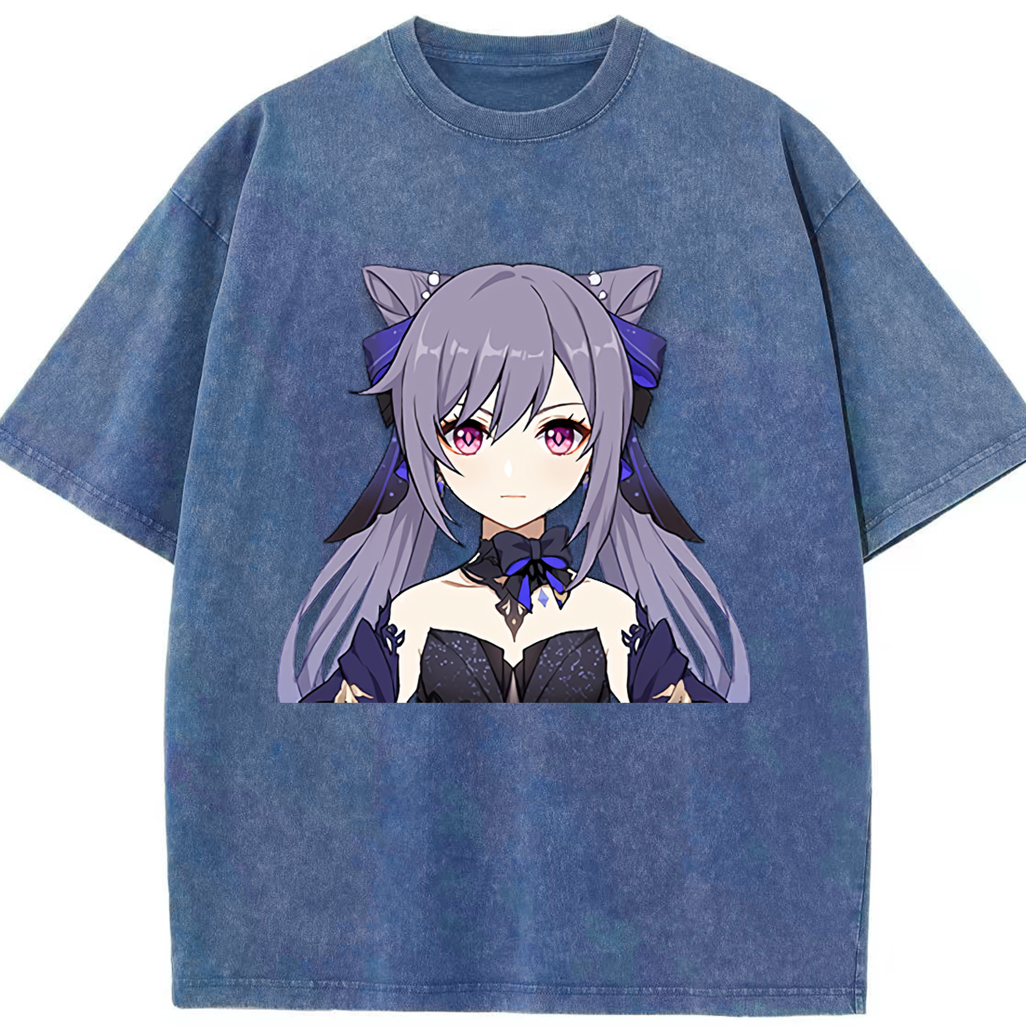 げんし神 刻晴 こくせい genshin Kokusei 綿100% ヴィンテージ風 半袖Tシャツ（フロントプリント）