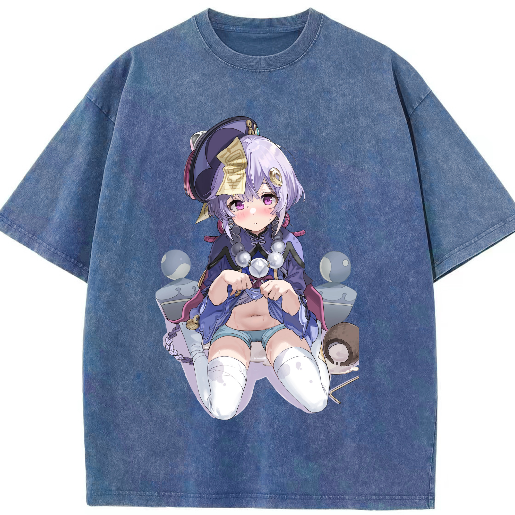 げんし神 七七 なな  genshin Nana 綿100% ヴィンテージ風 半袖Tシャツ（フロントプリント）