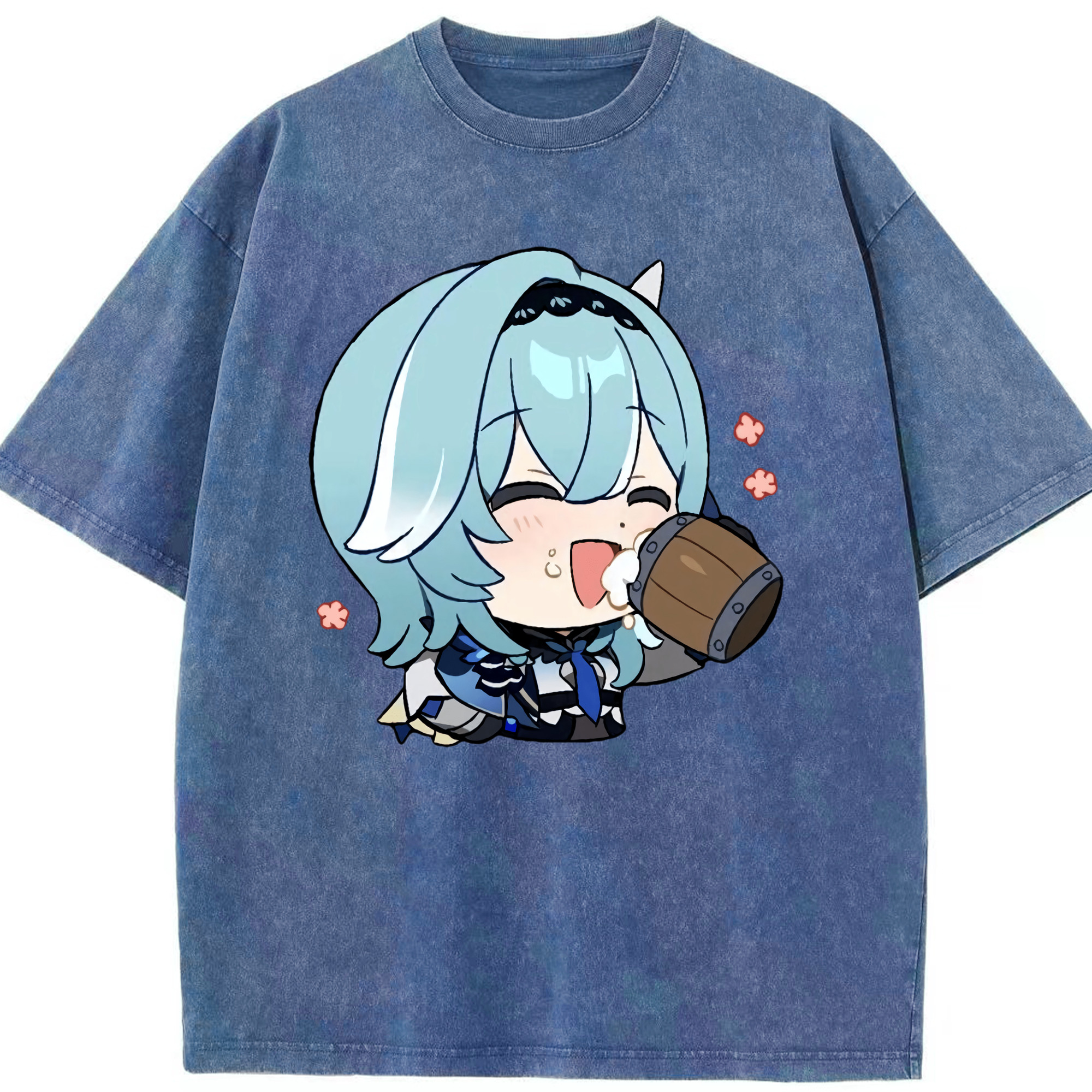 げんし神 优菈 ゆうら genshin Yūra 綿100% ヴィンテージ風 半袖Tシャツ（フロントプリント）