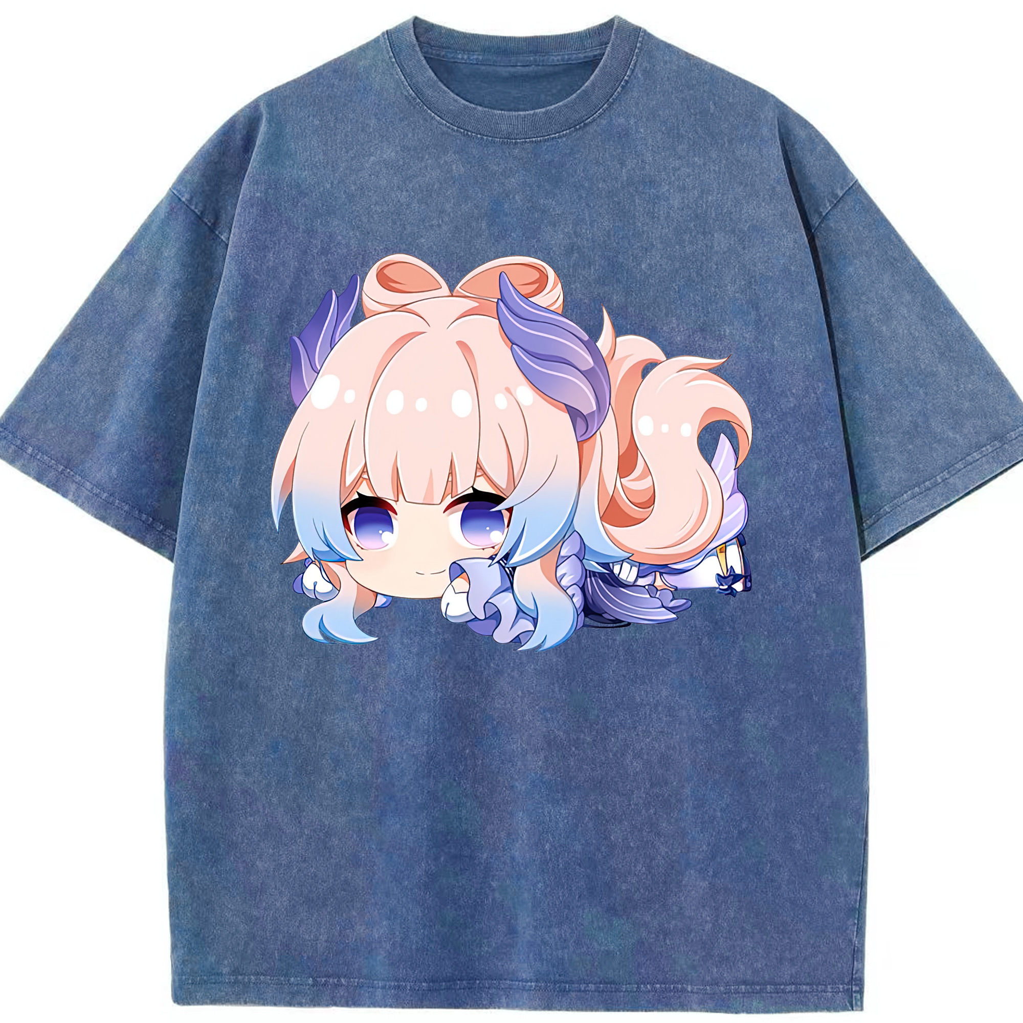 げんし神 珊瑚宮心海 サンゴノミヤ・ココミ genshin Sangonomiya Kokomi 綿100% ヴィンテージ風 半袖Tシャツ（フロントプリント）