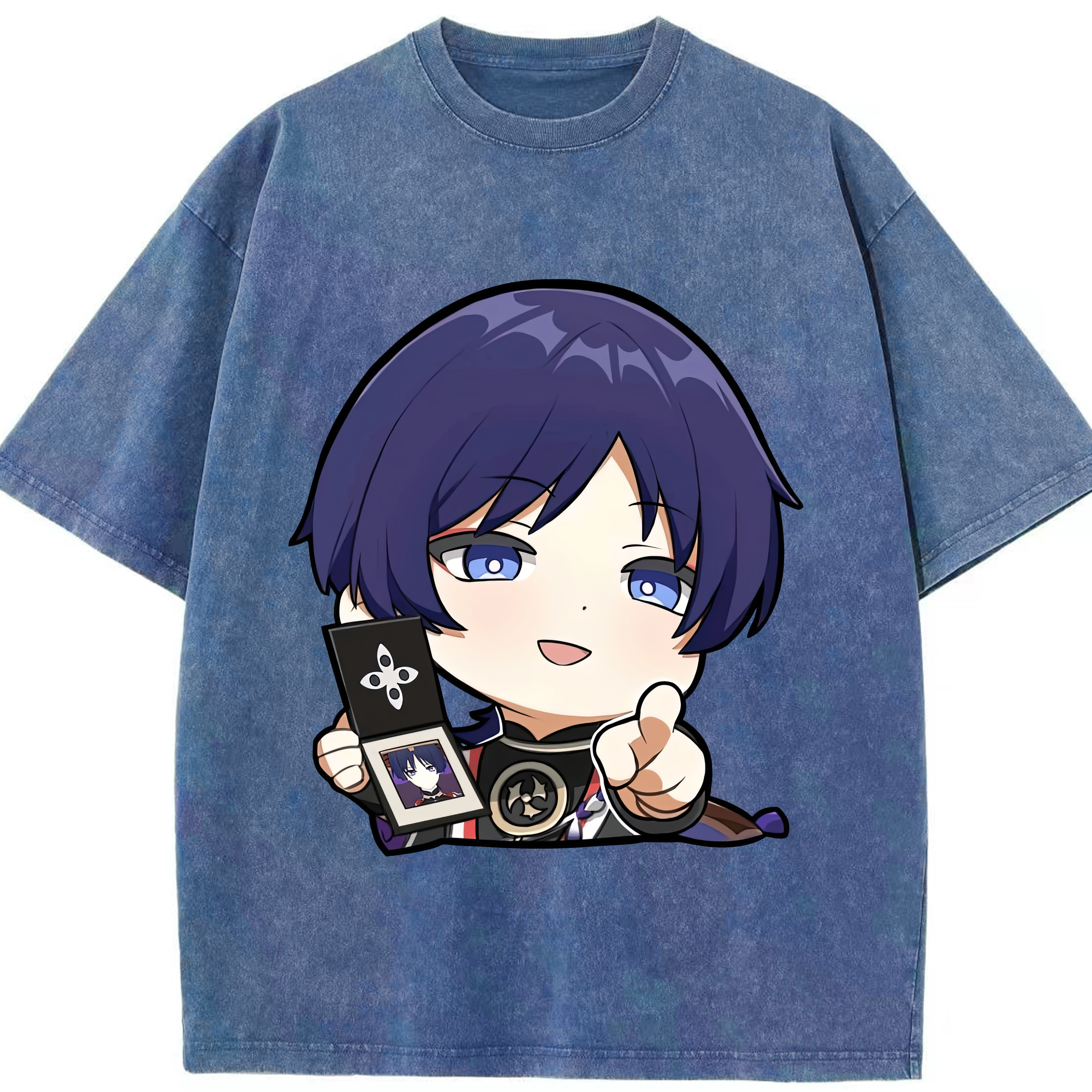 げんし神 さんペい genshin Sanpei 綿100% ヴィンテージ風 半袖Tシャツ（フロントプリント）
