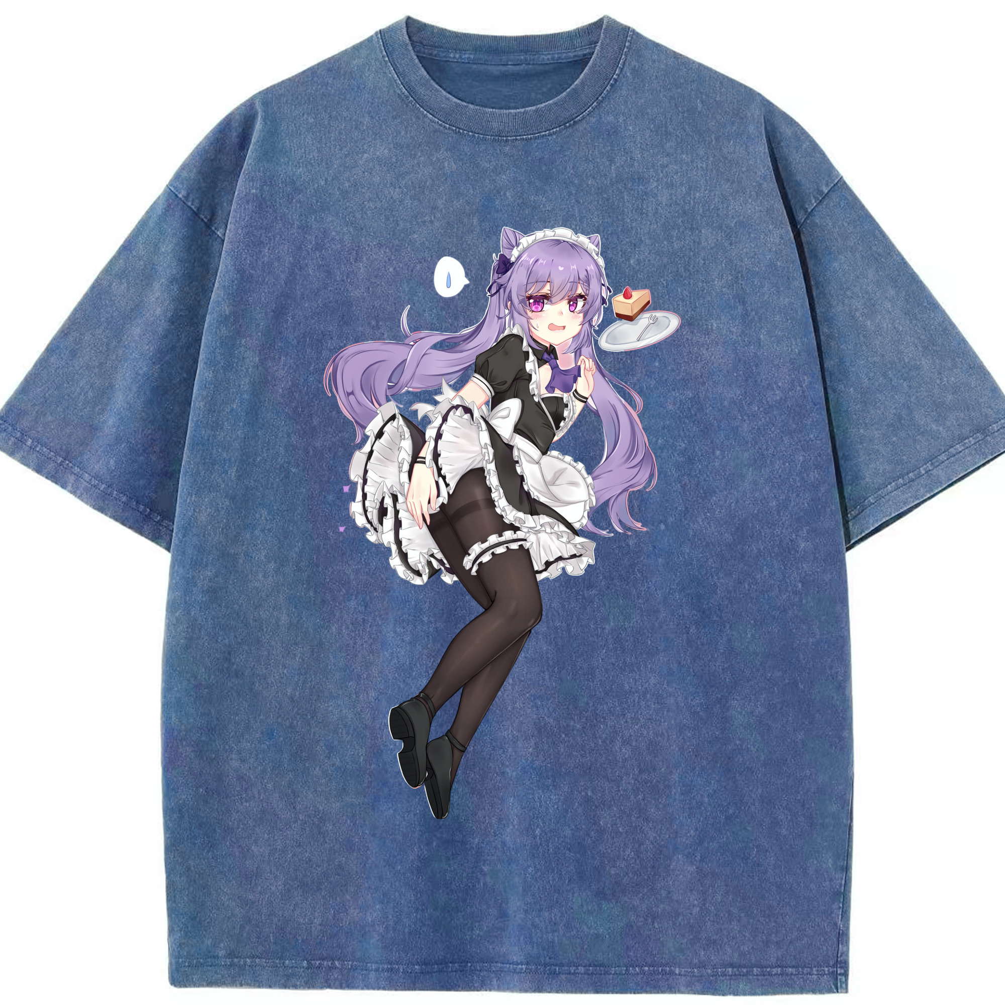 げんし神 刻晴 こくせい genshin Kokusei 綿100% ヴィンテージ風 半袖Tシャツ（フロントプリント）