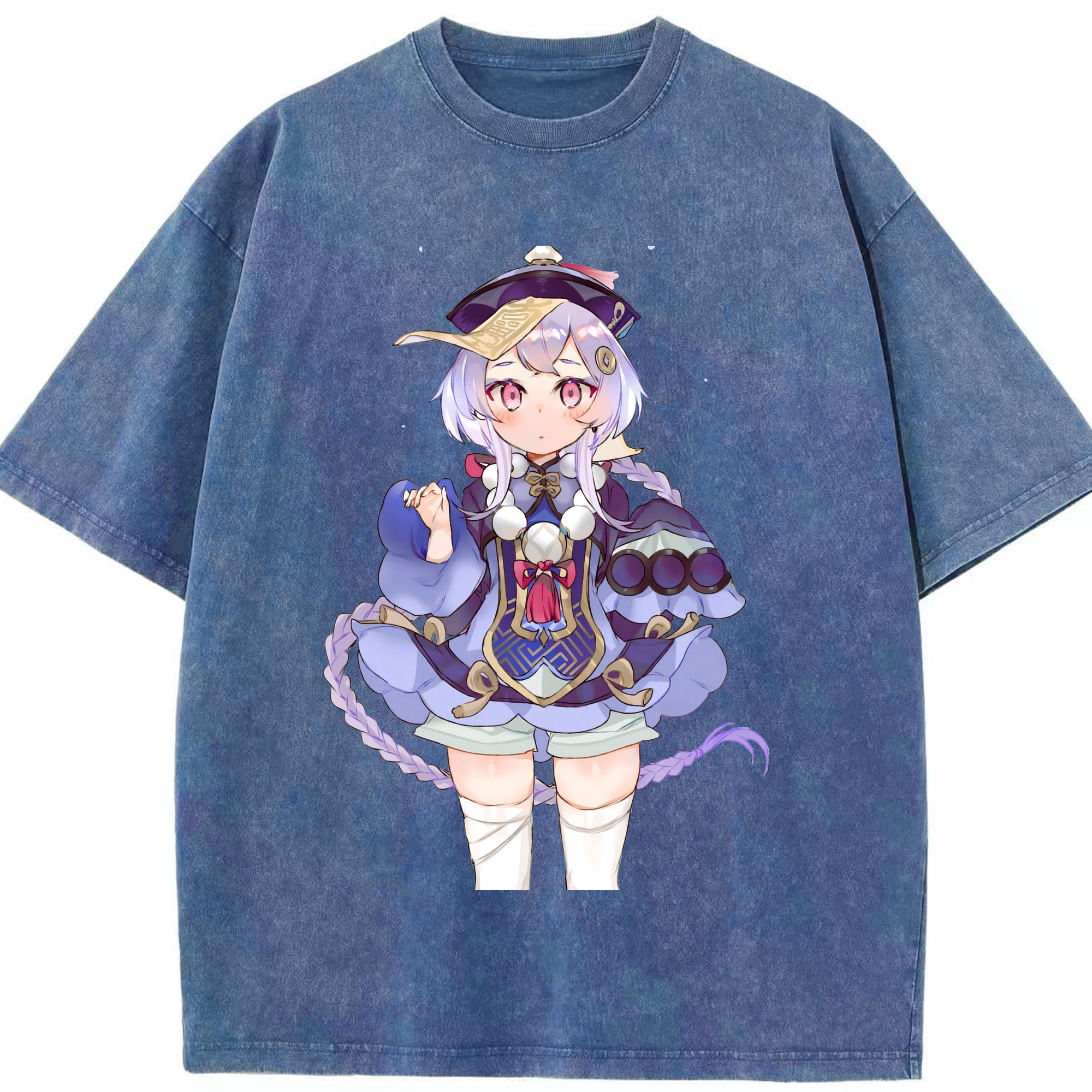 げんし神 七七 なな  genshin Nana 綿100% ヴィンテージ風 半袖Tシャツ（フロントプリント）